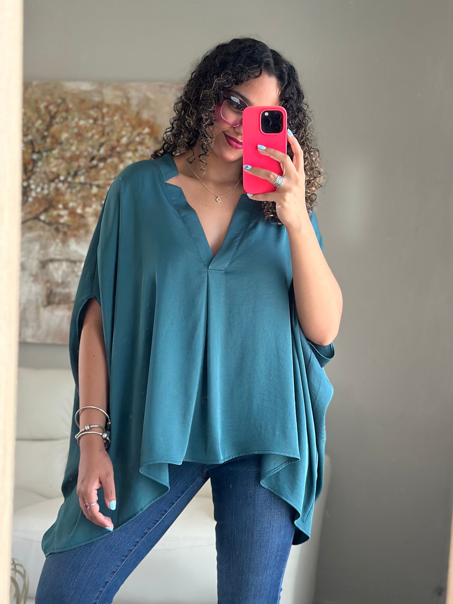 V neck Wide Blouse