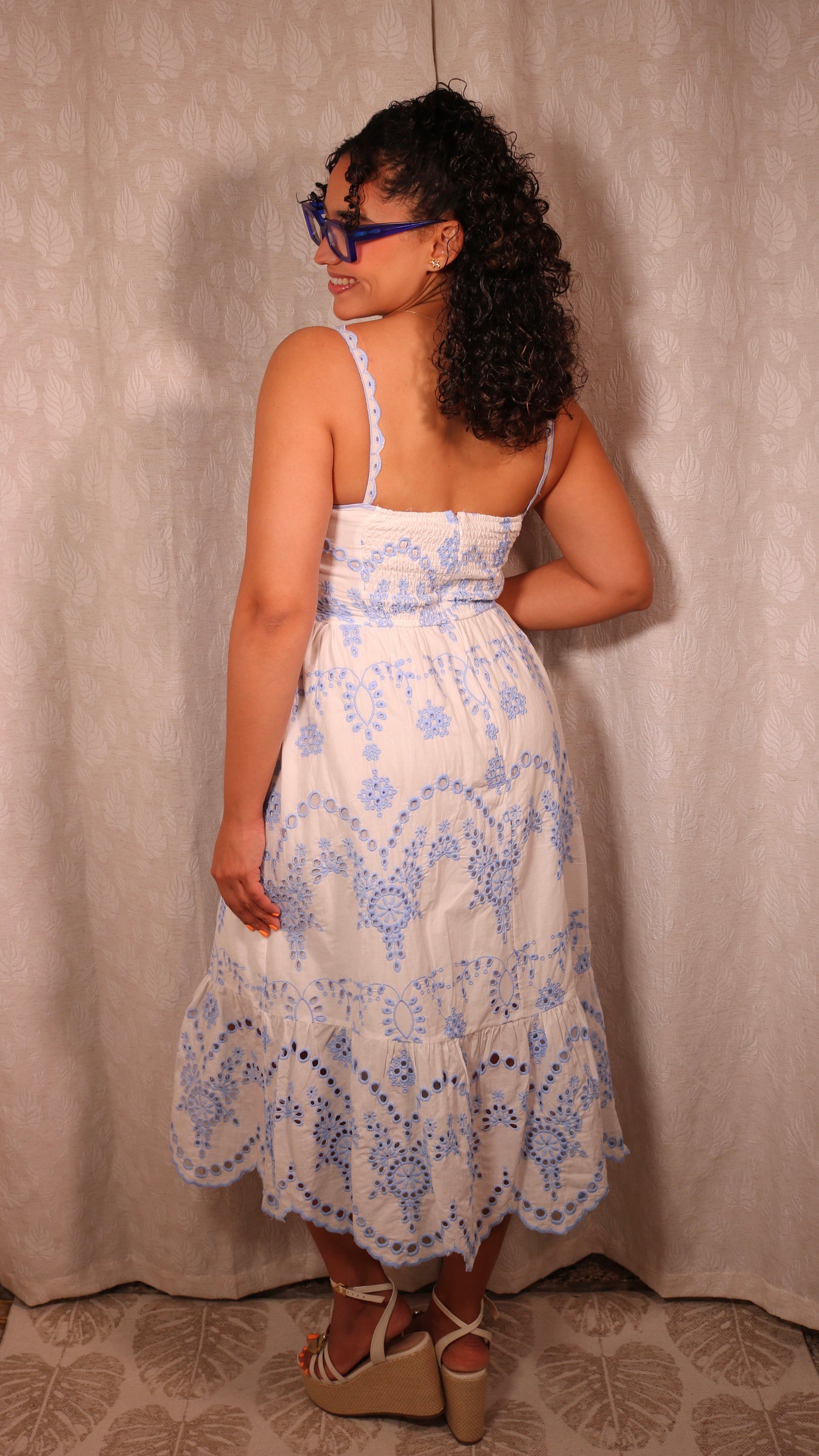 Embroidered Midi Dress