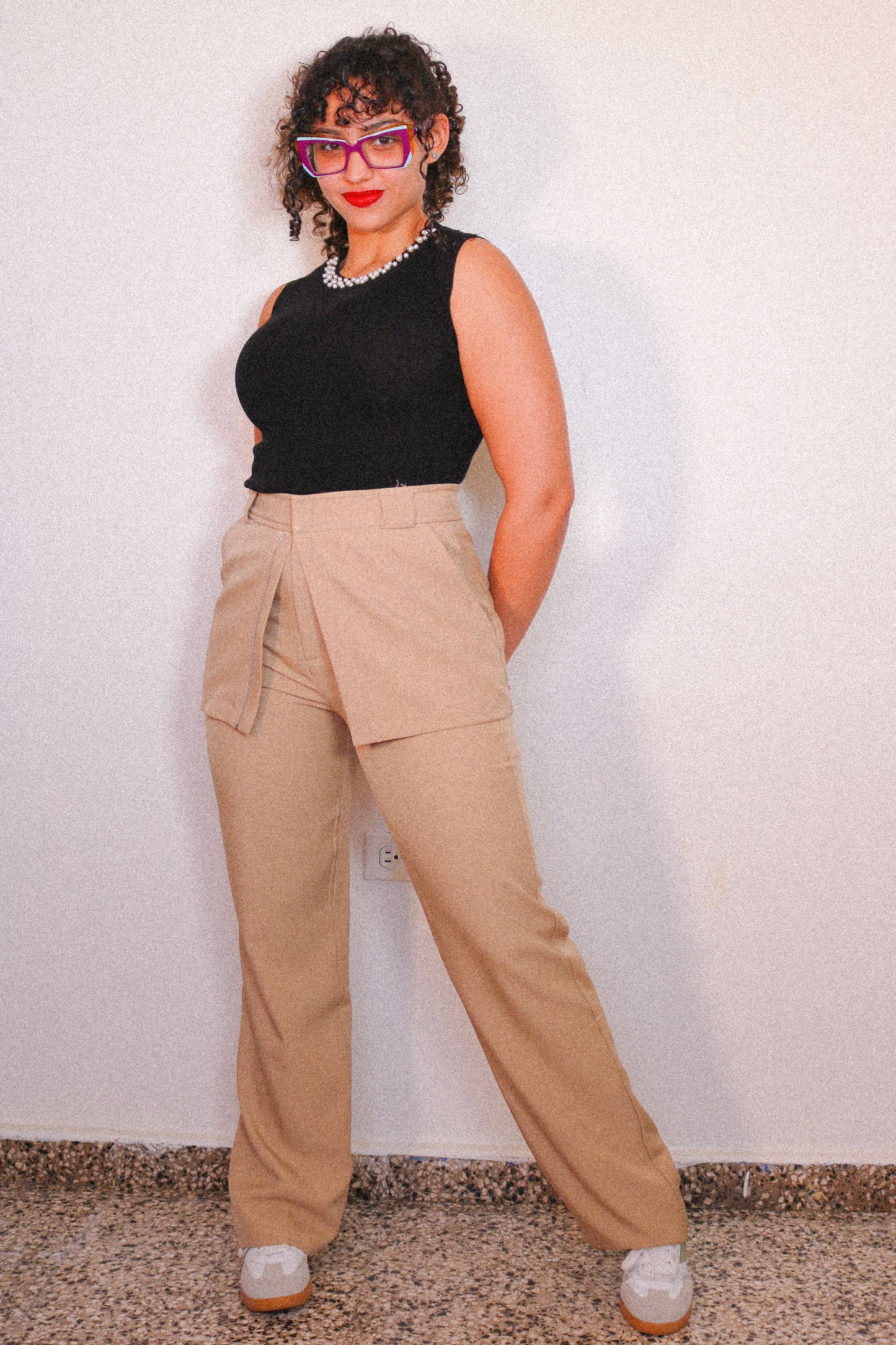 Overlay Skirt Pants