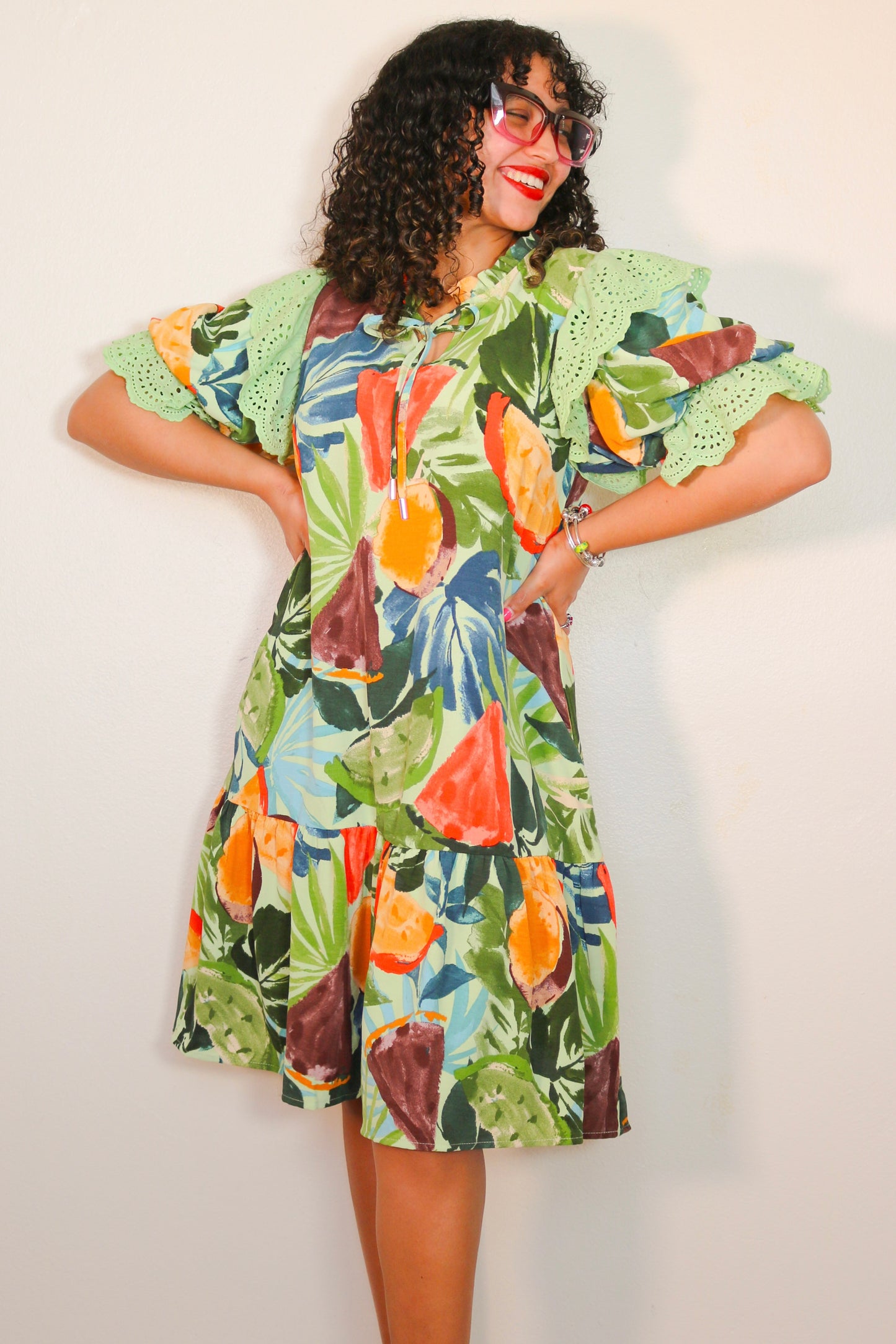 Tropical Printed Mini Dress