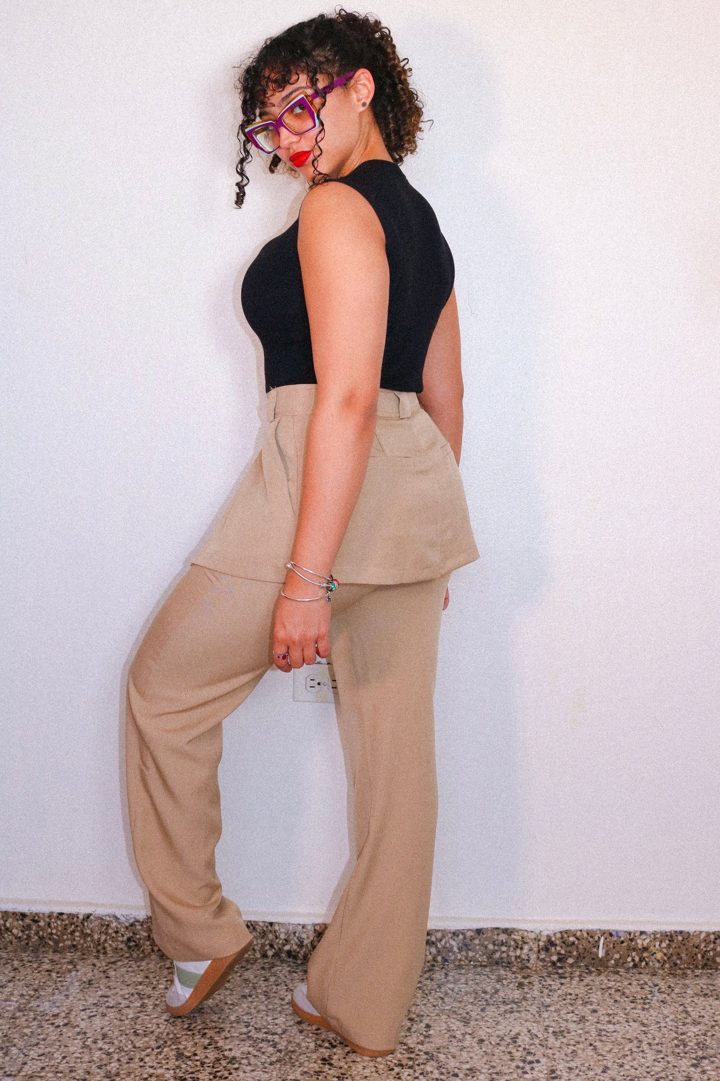Overlay Skirt Pants