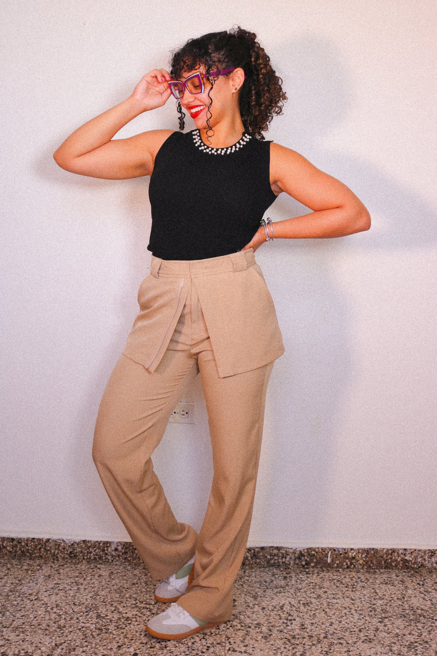 Overlay Skirt Pants