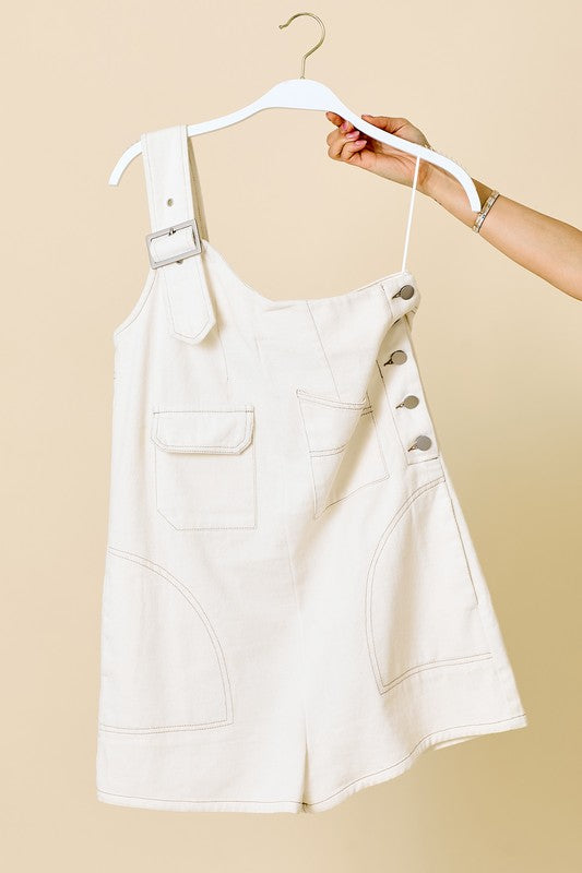 White Denim Romper
