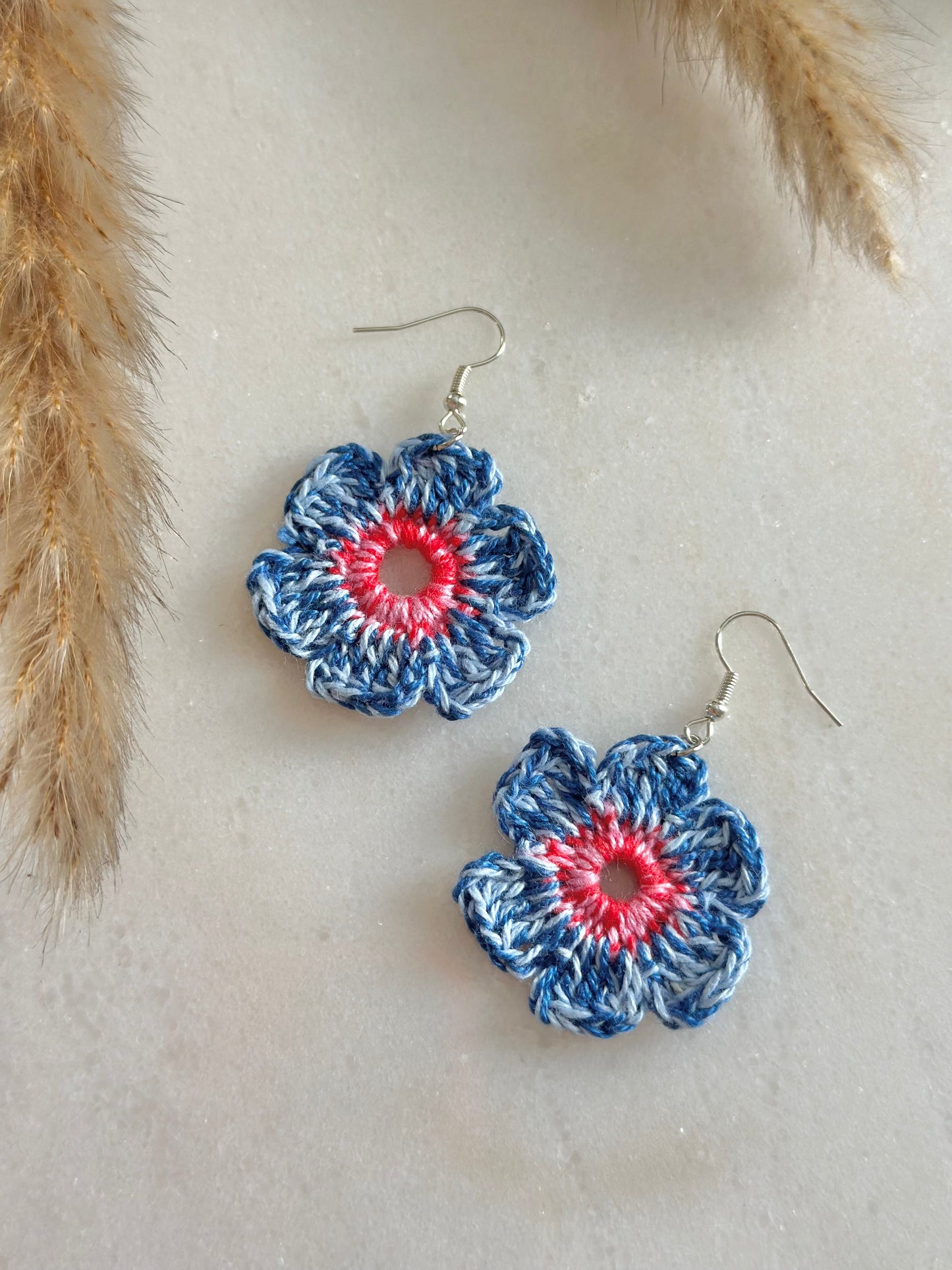Medium Crochet Flower Earrings