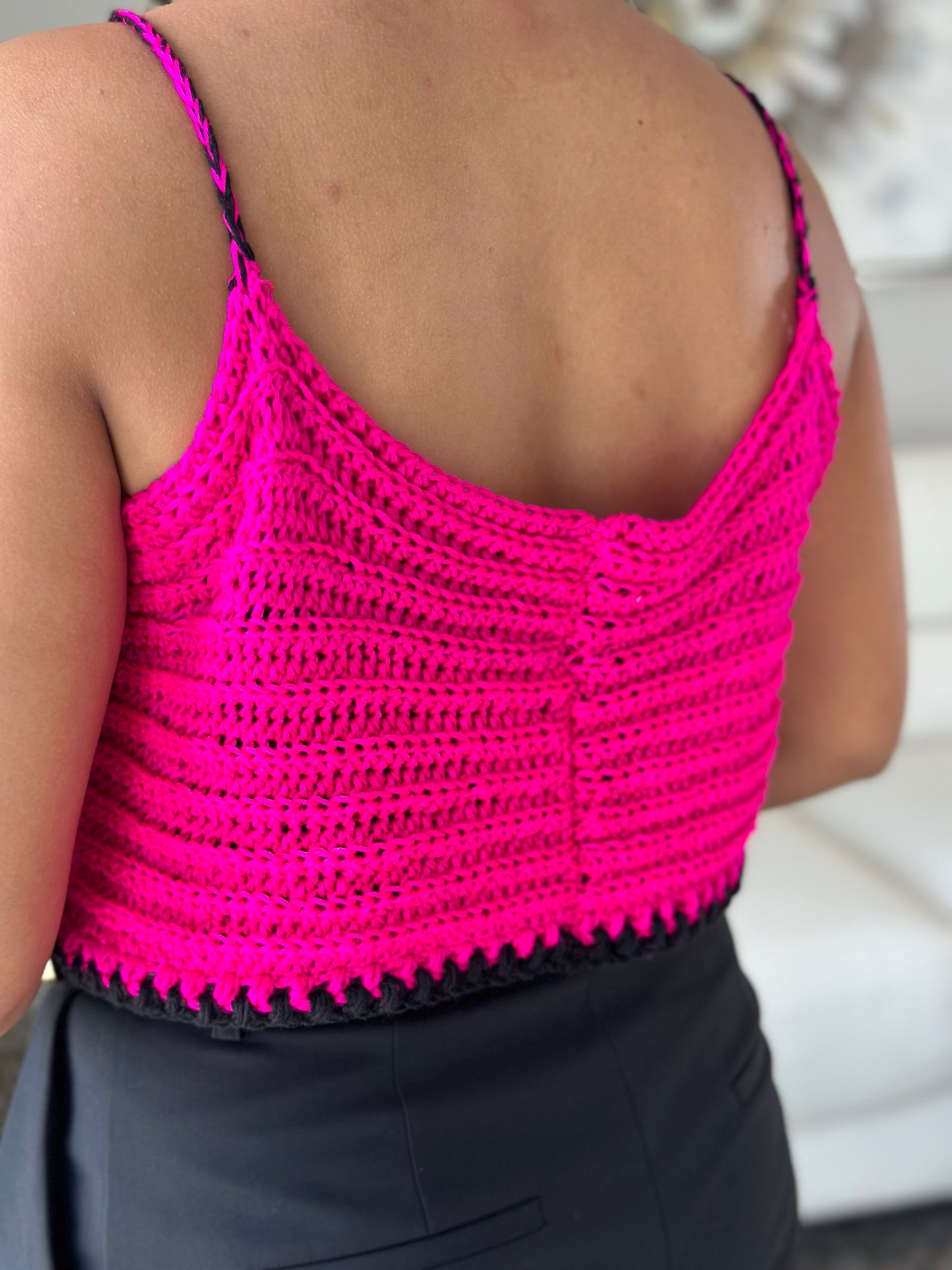 Fushia Crochet Top