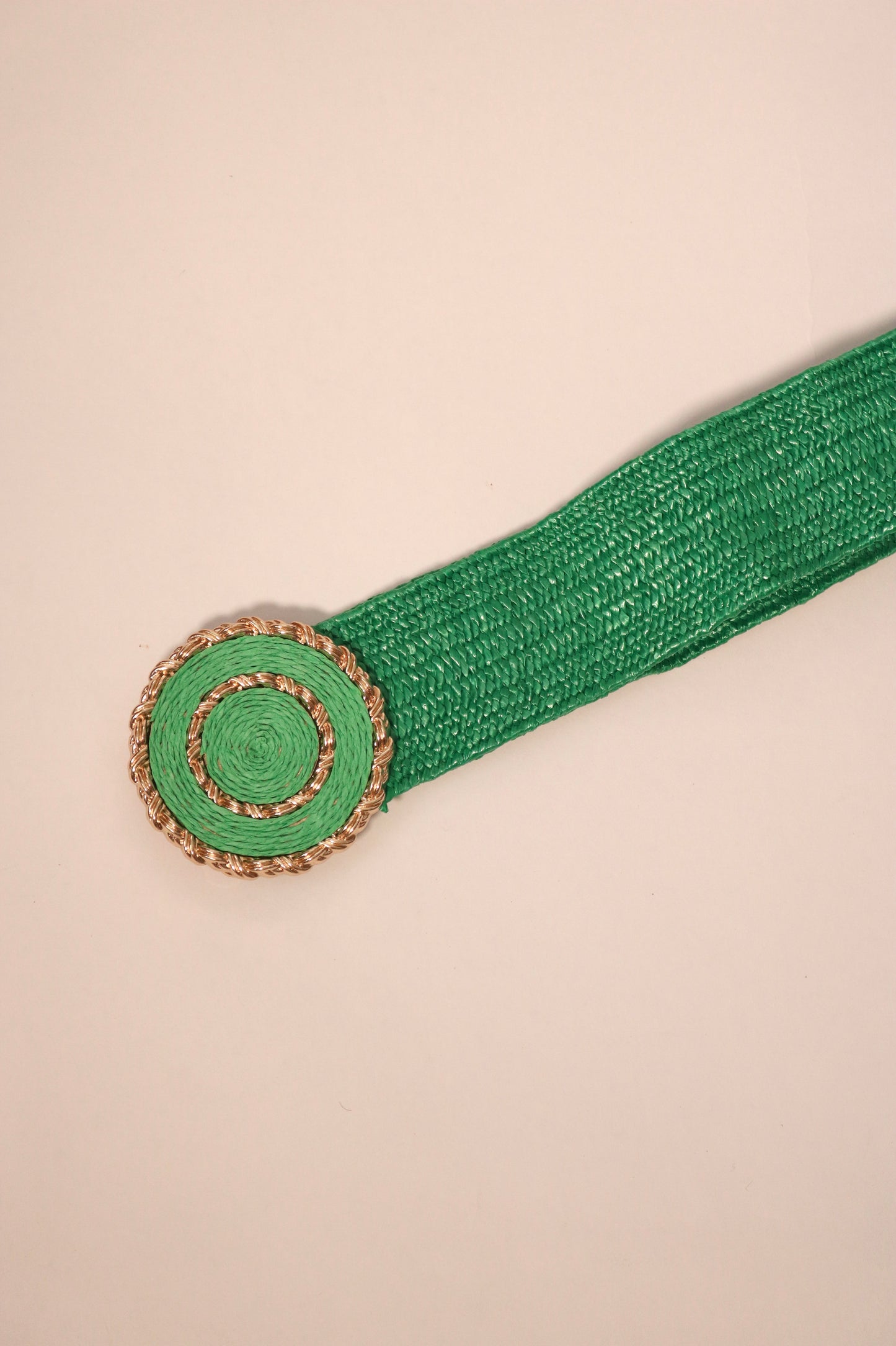 Gold Buckle Rafia Stretch Belt