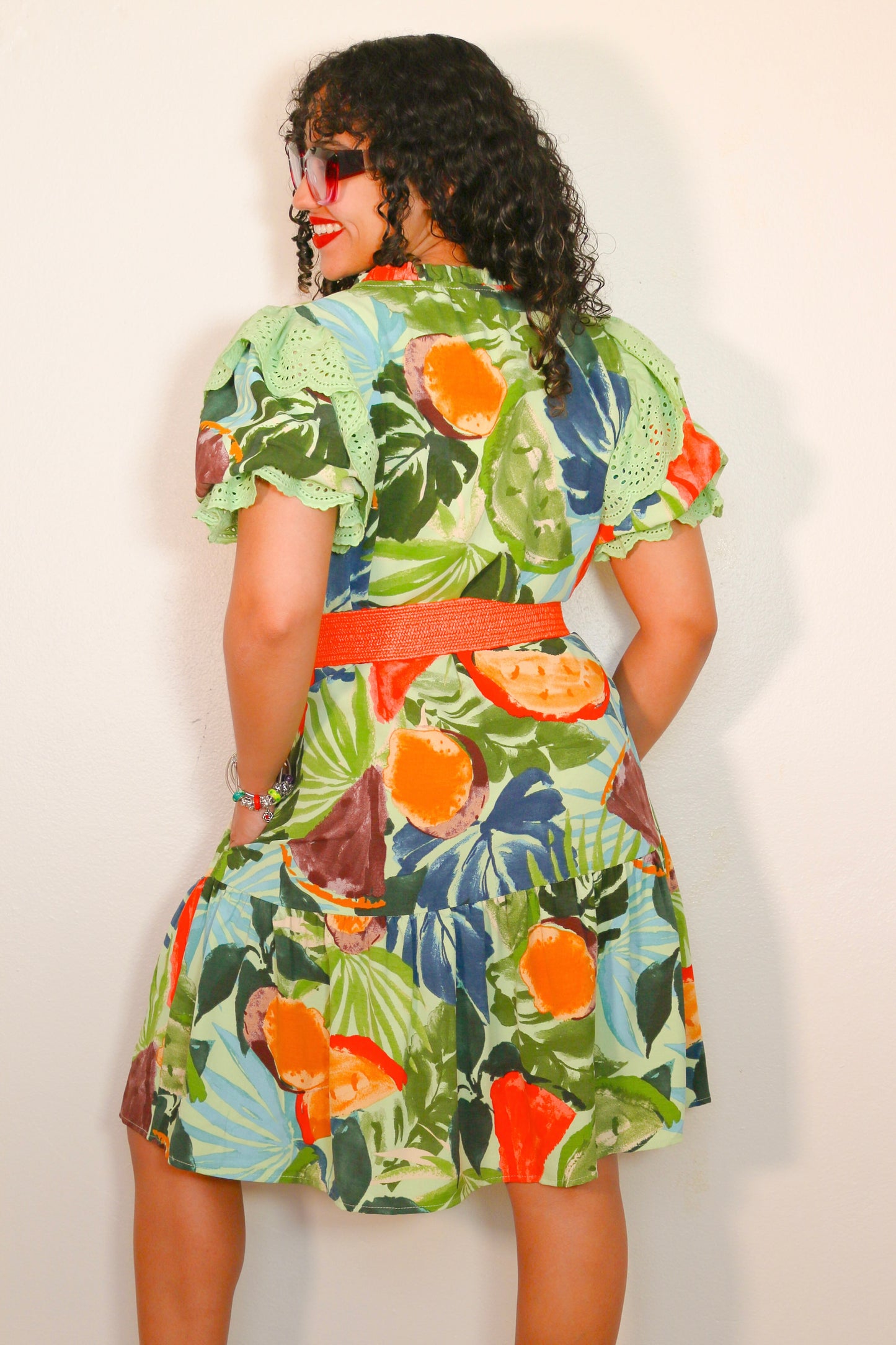 Tropical Printed Mini Dress