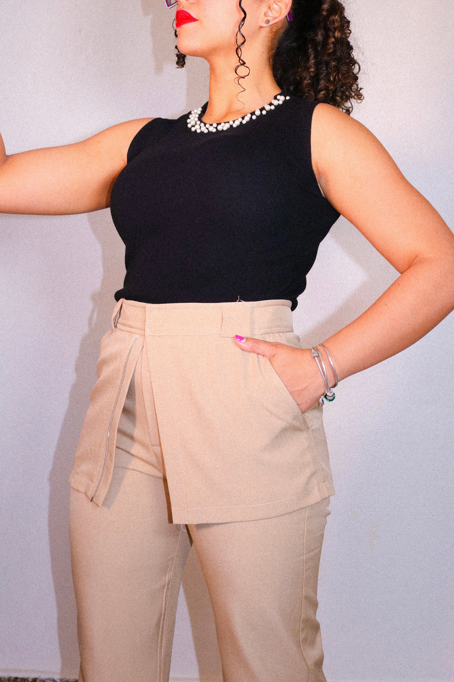 Overlay Skirt Pants