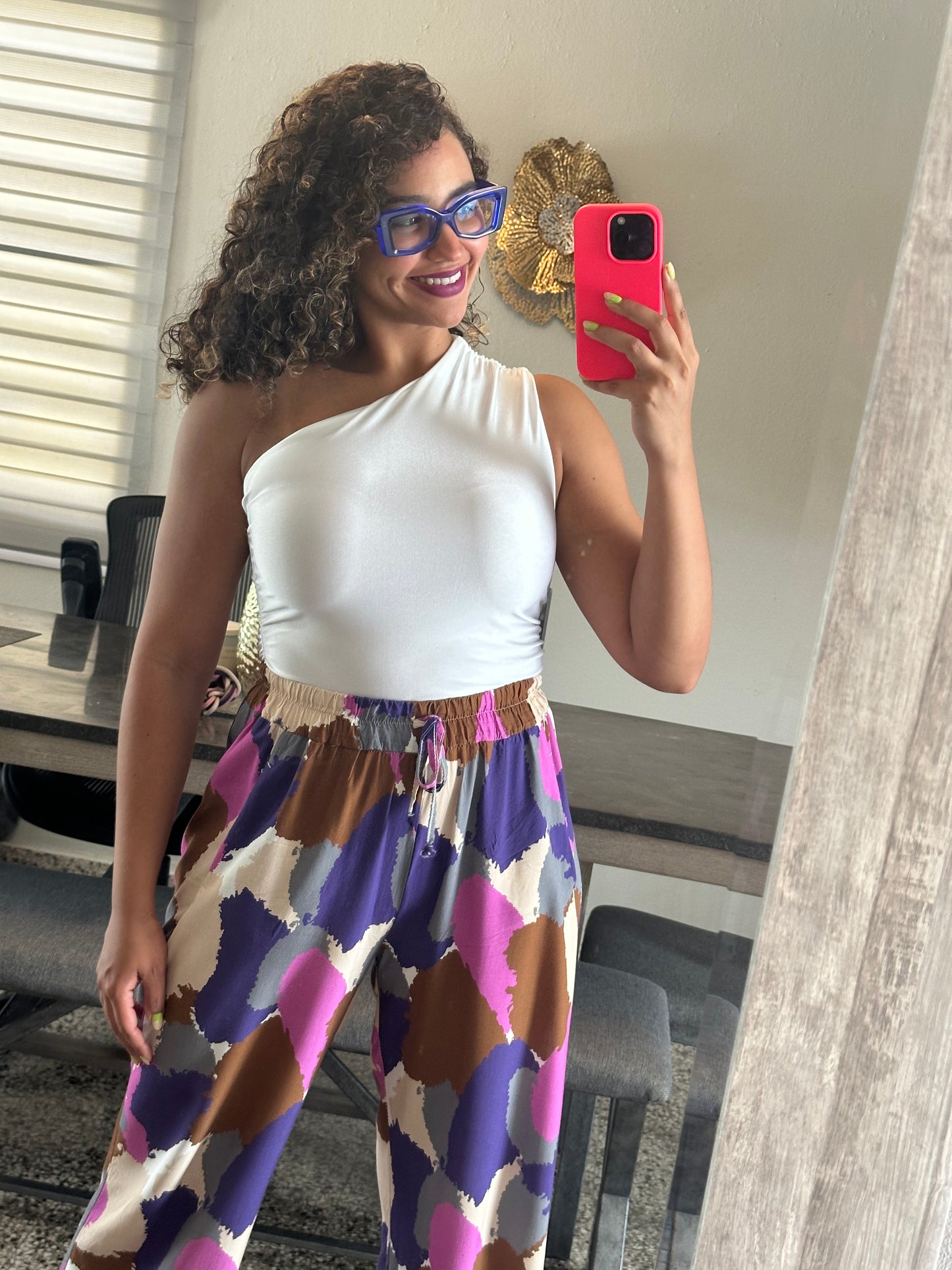 One Shoulder Nylon Crop Top