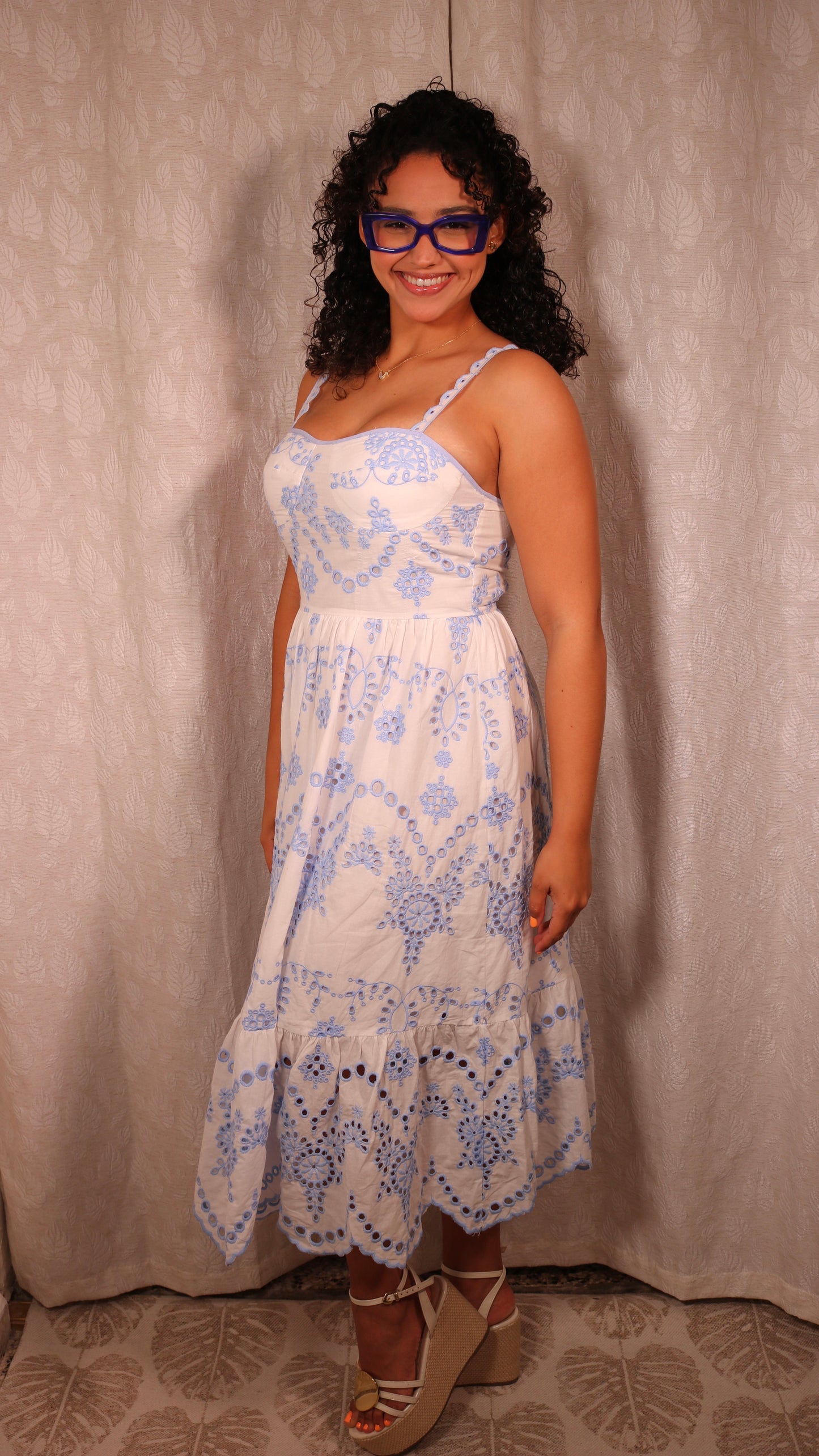 Embroidered Midi Dress