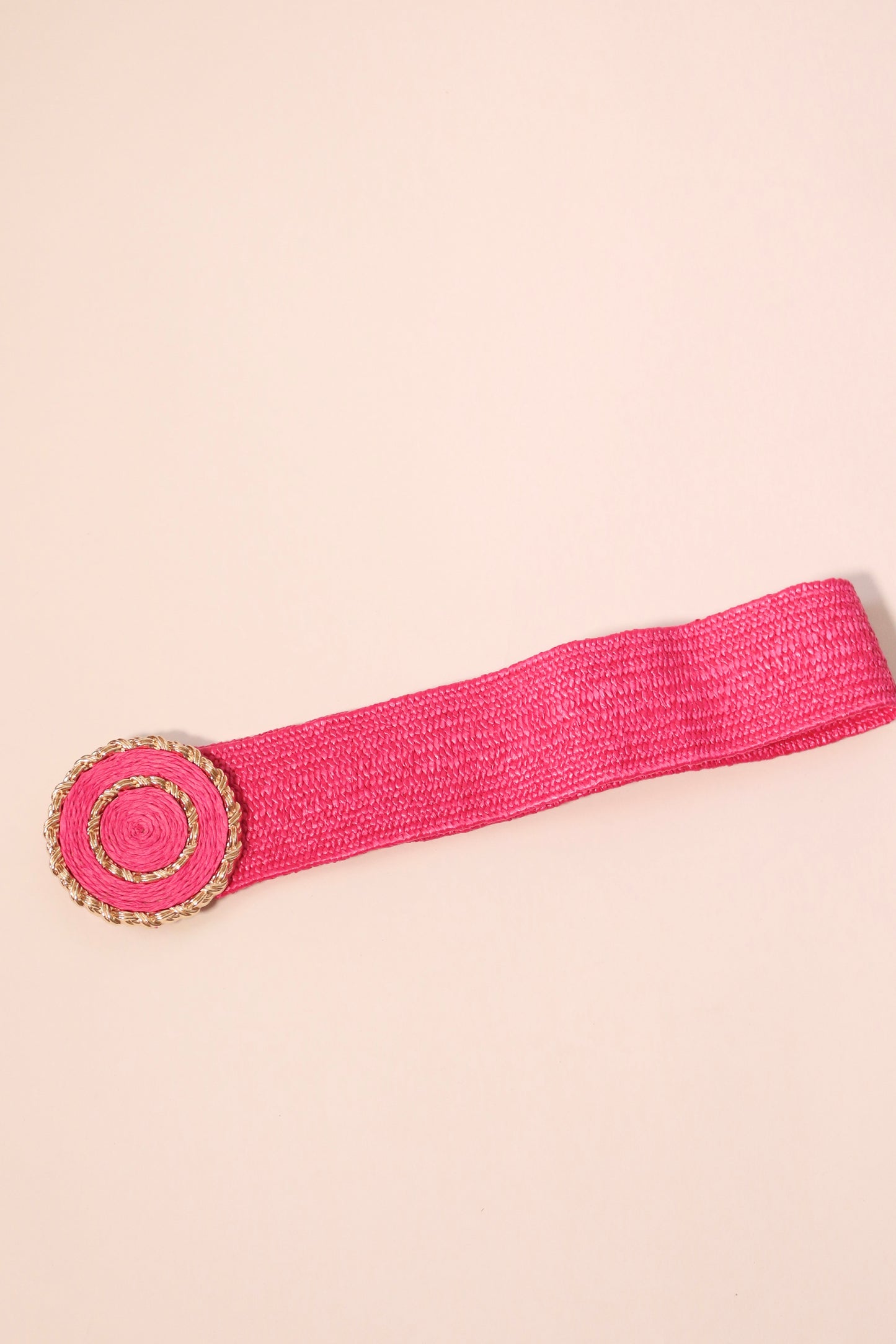 Gold Buckle Rafia Stretch Belt