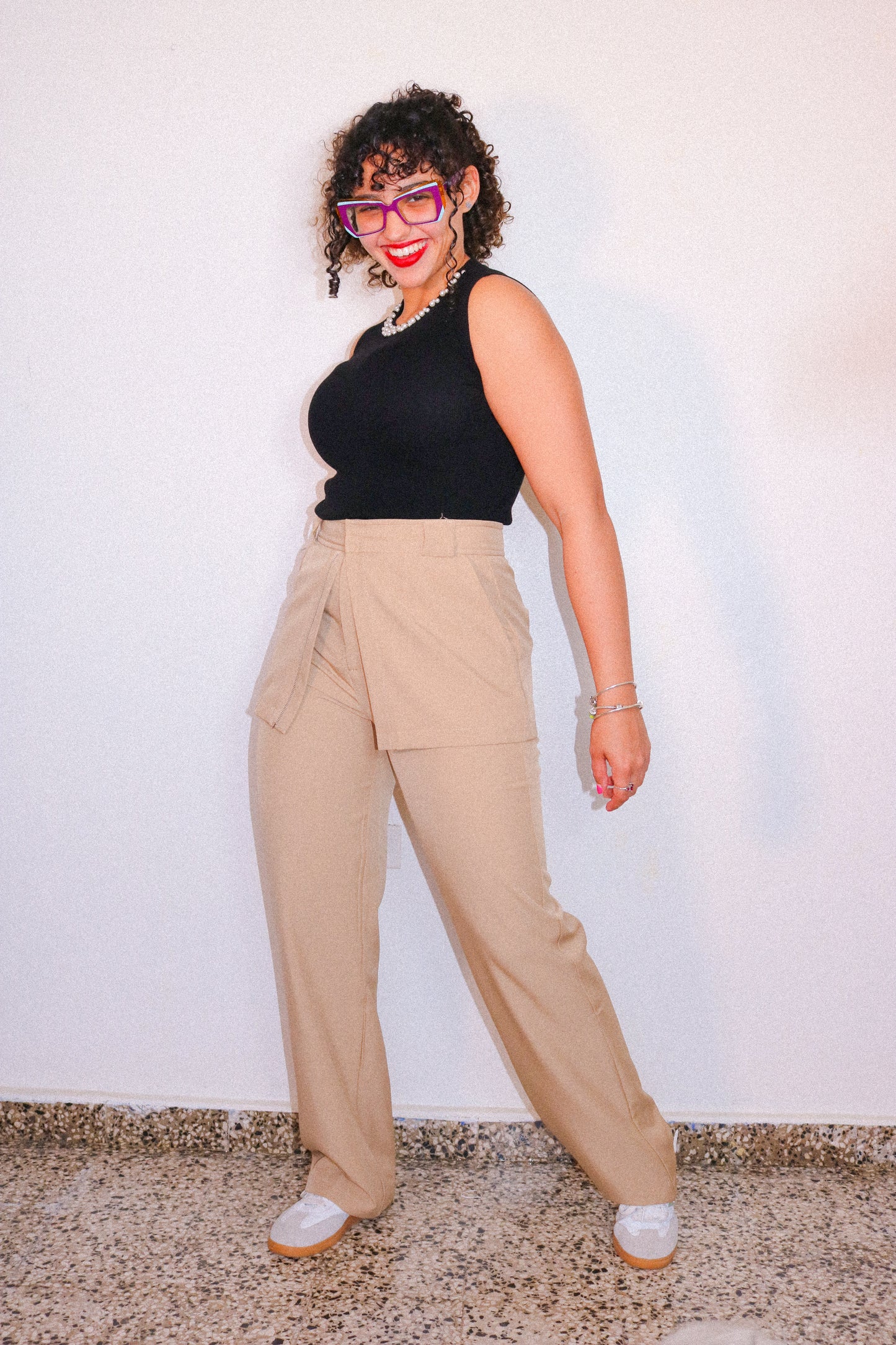 Overlay Skirt Pants