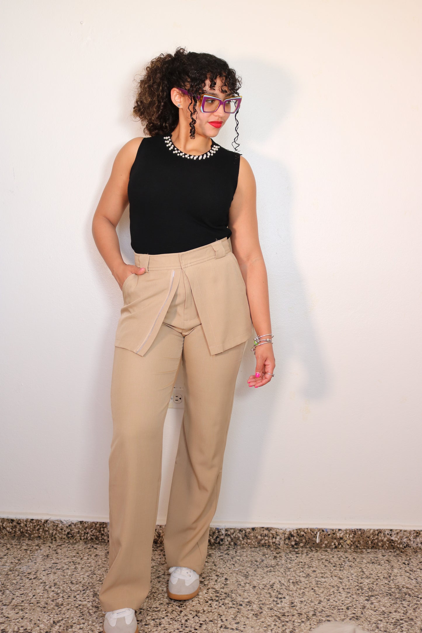 Overlay Skirt Pants