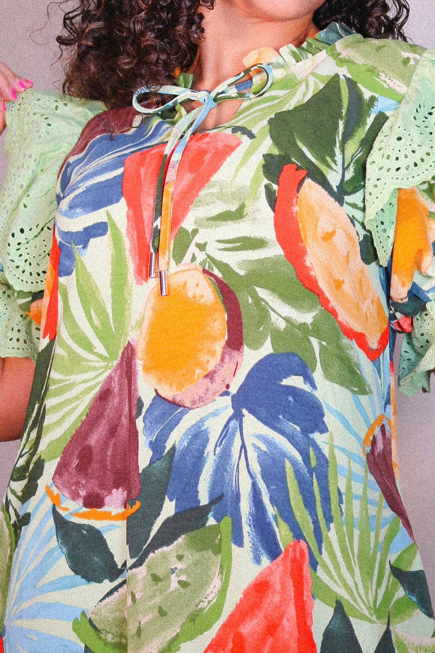 Tropical Printed Mini Dress