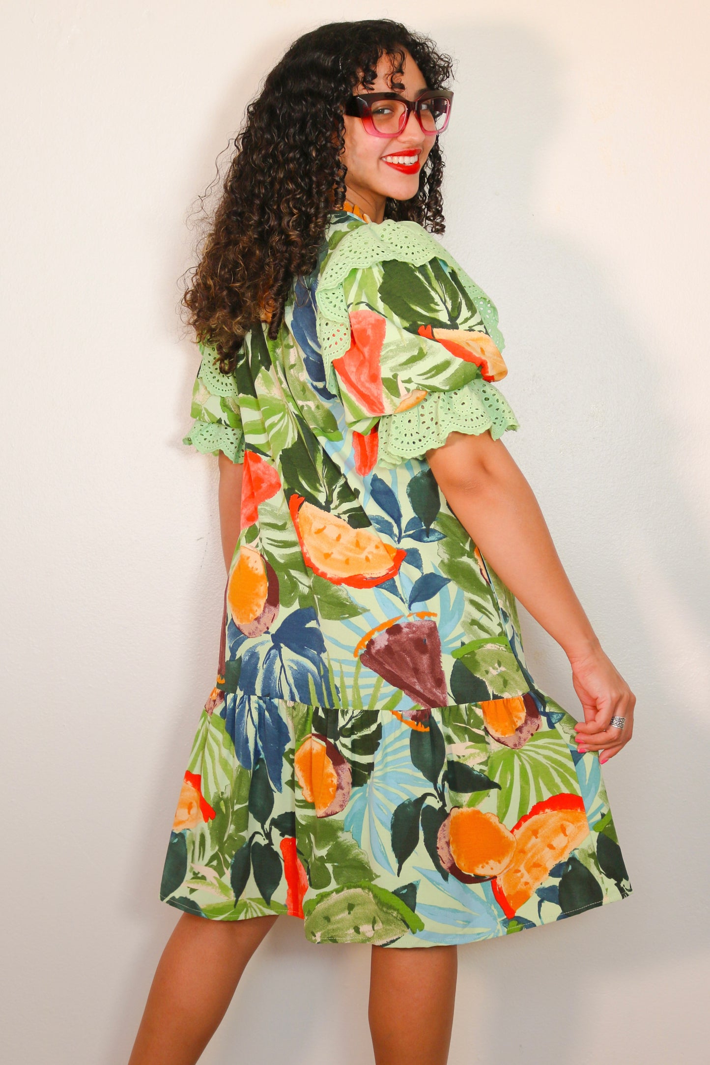 Tropical Printed Mini Dress