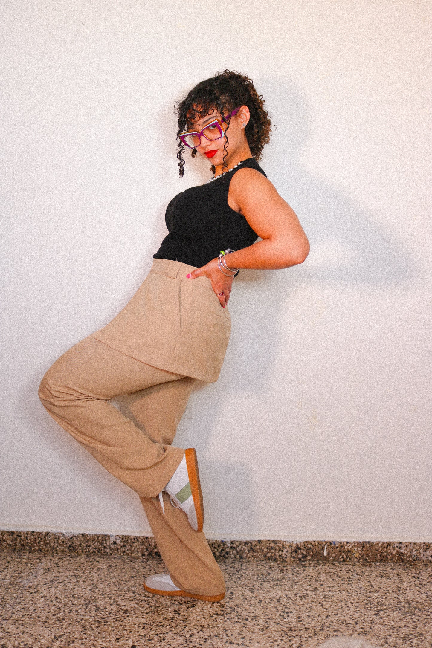 Overlay Skirt Pants