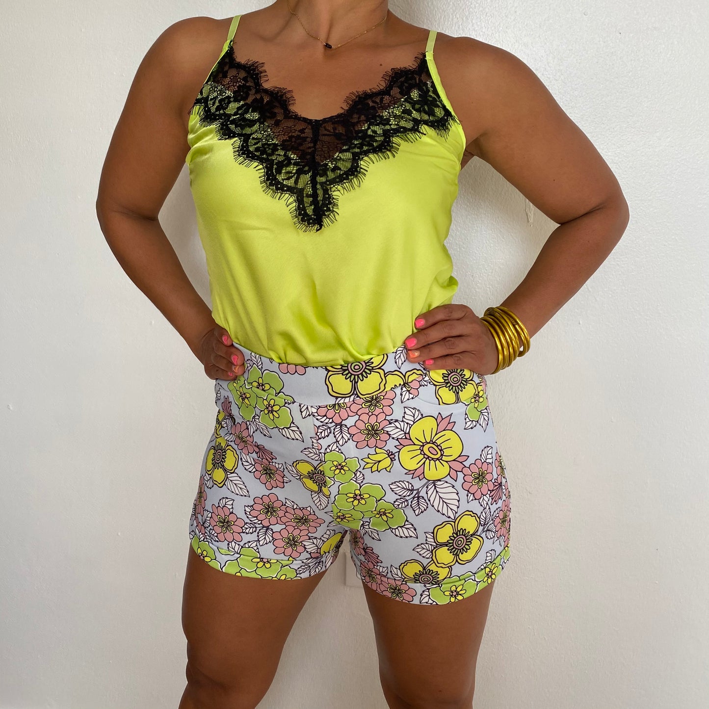 Margarita lace trim top