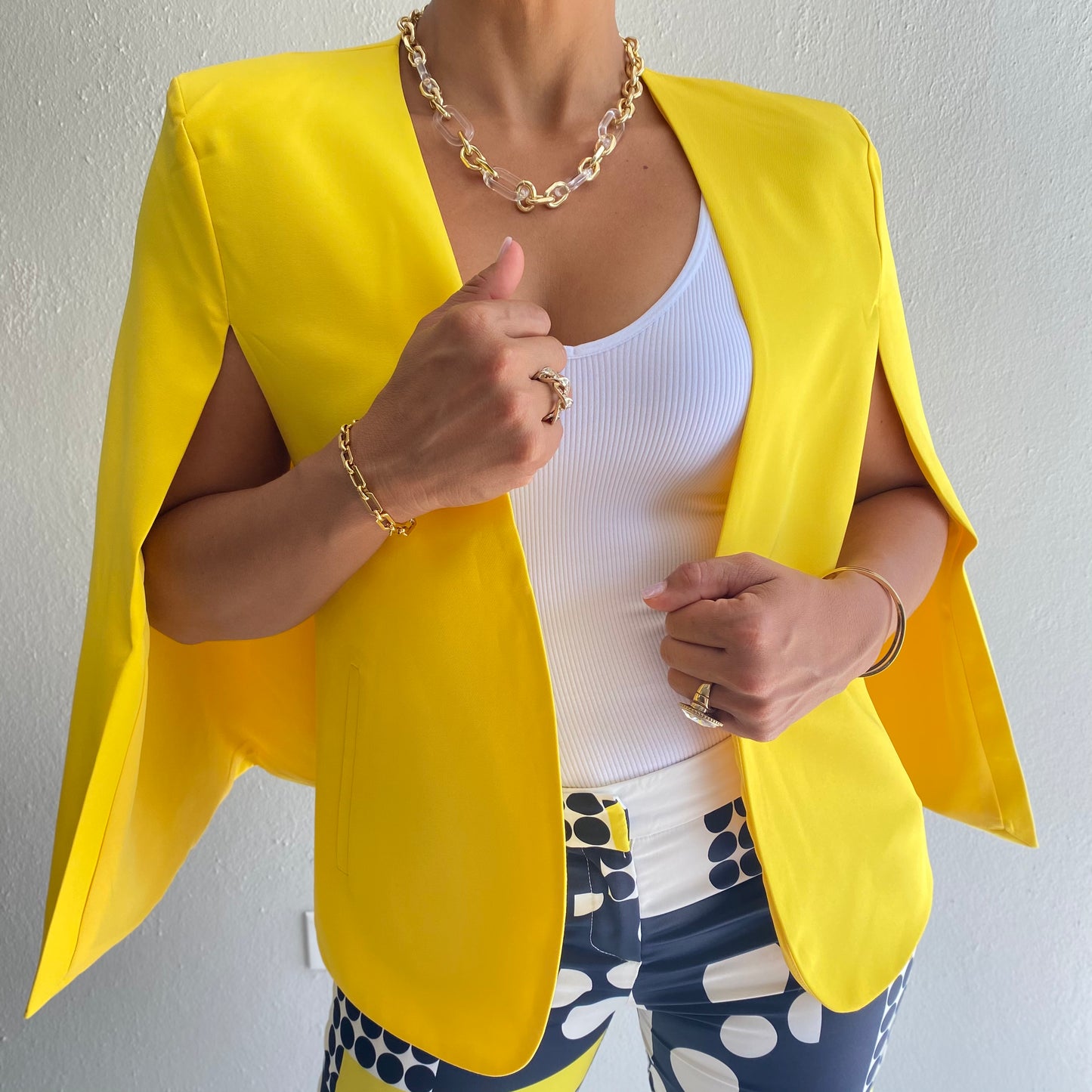 Yellow Cape blazer