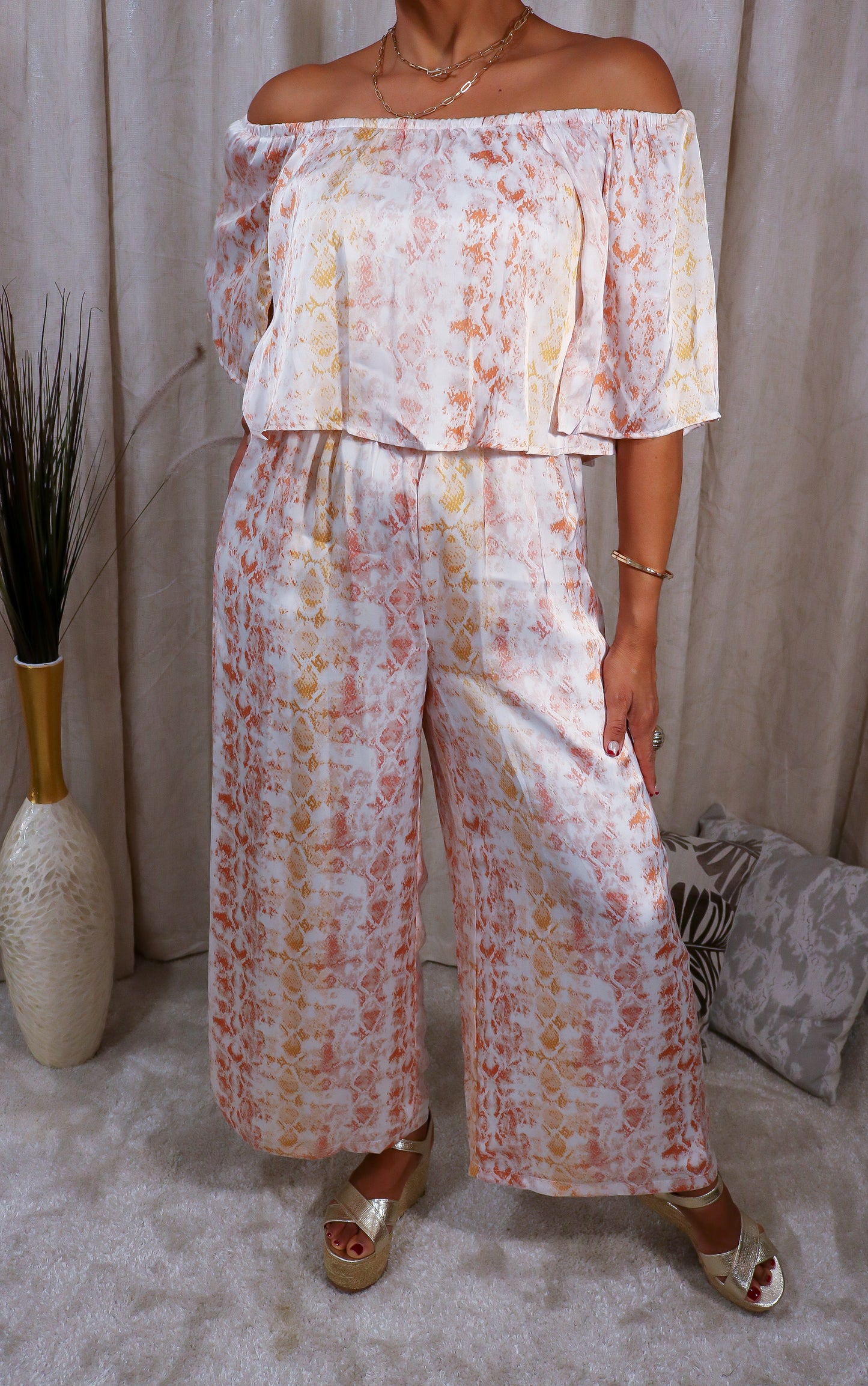 Snake print jumpsuit