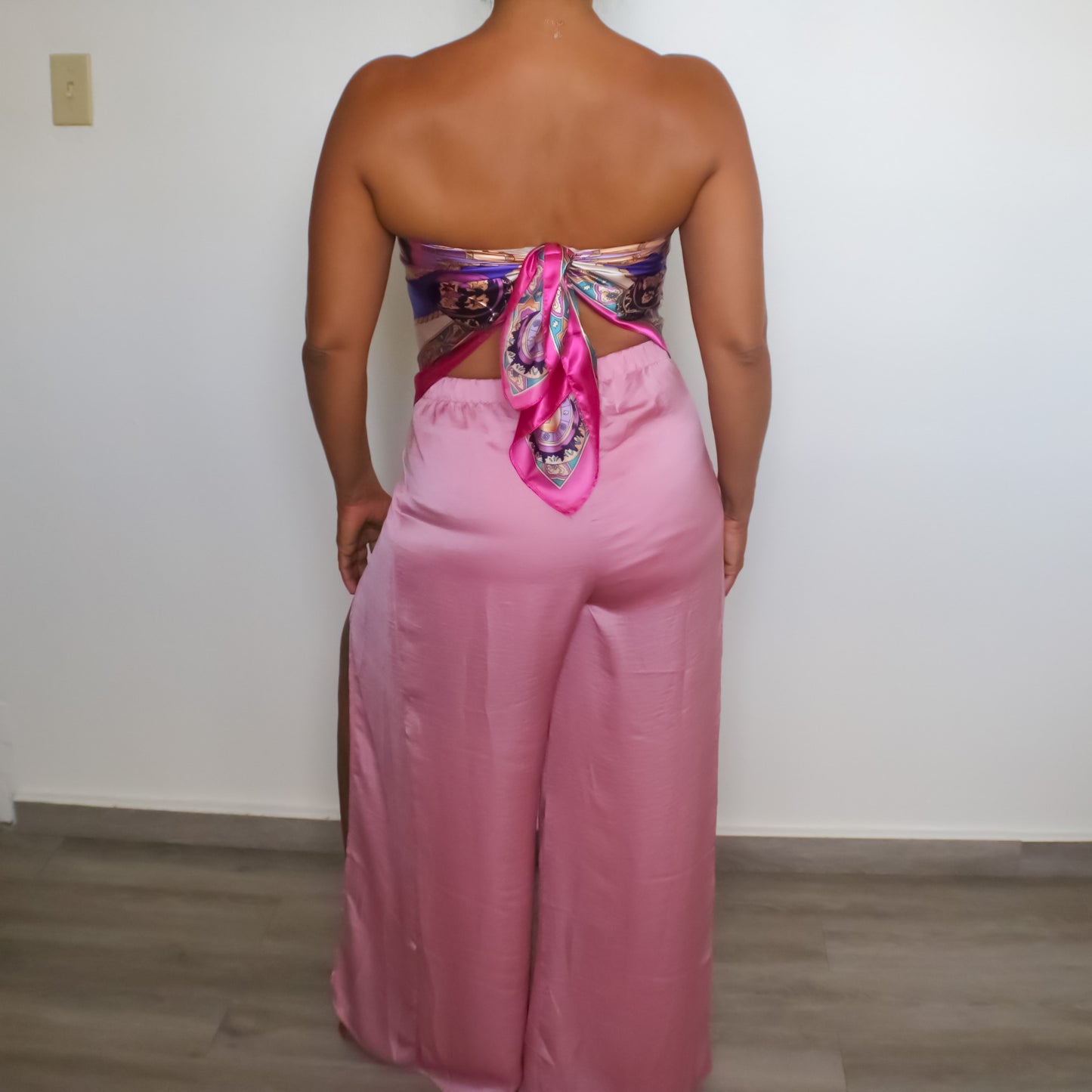 Pink Santin Pants