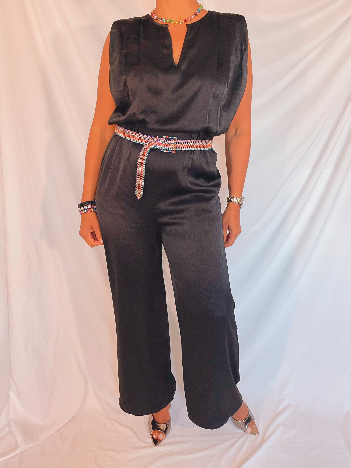 Shoulder Padded Jumpsuit