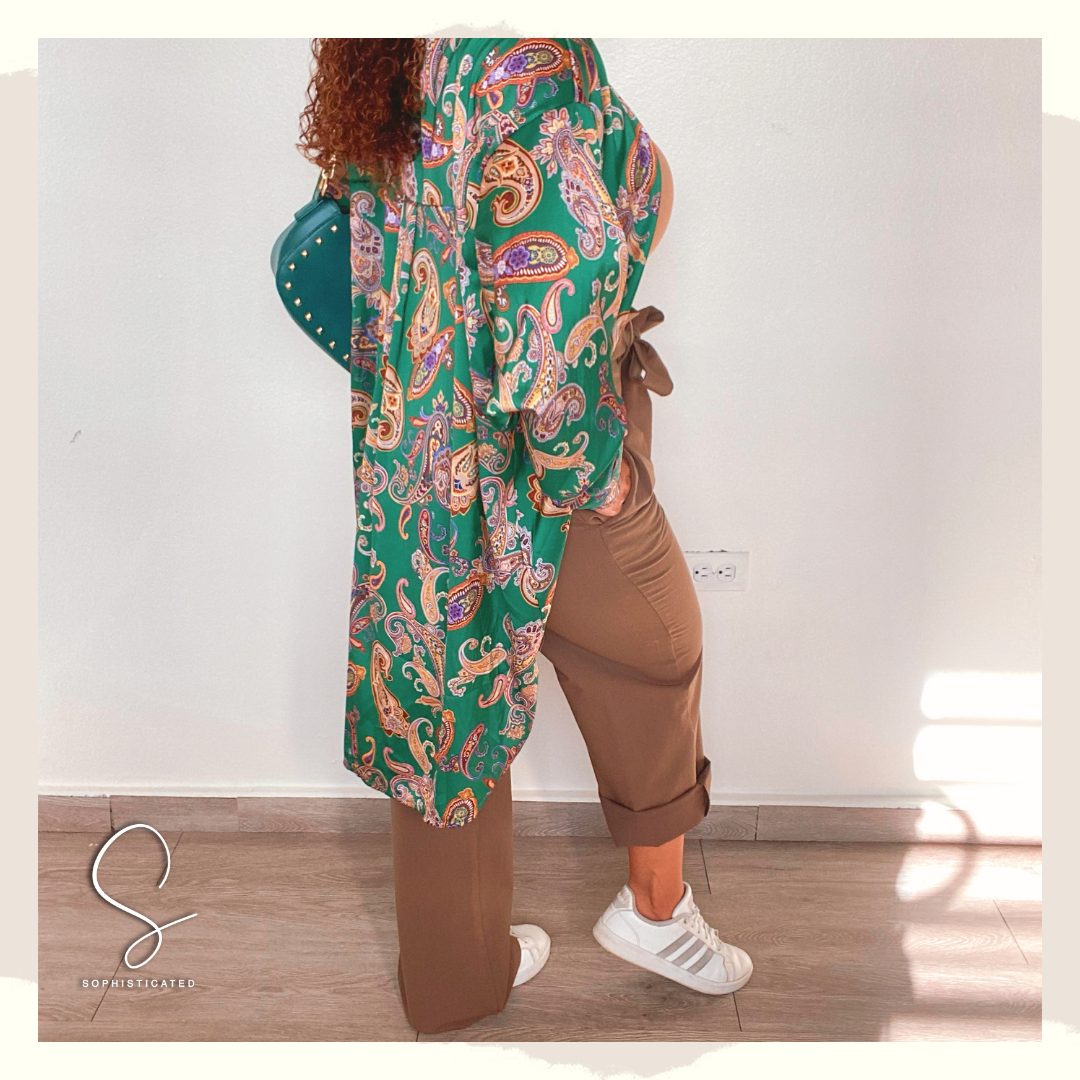 High raise wide leg pants
