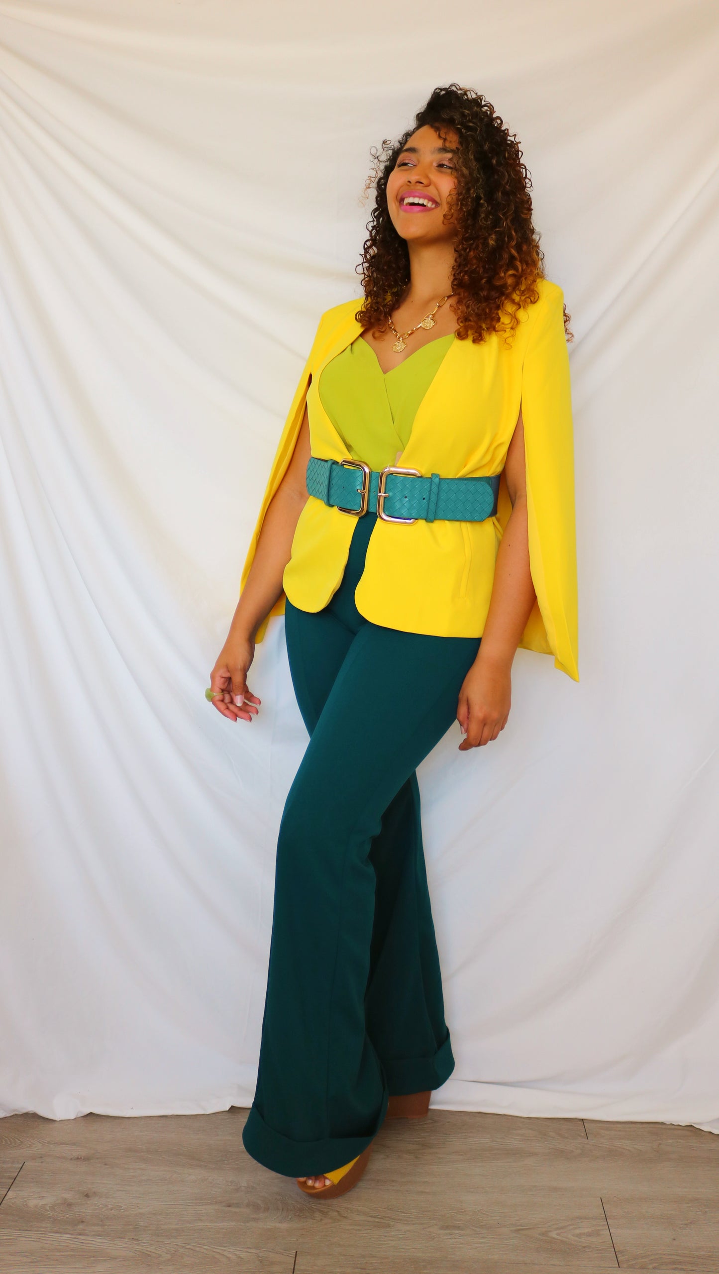 Yellow Cape blazer