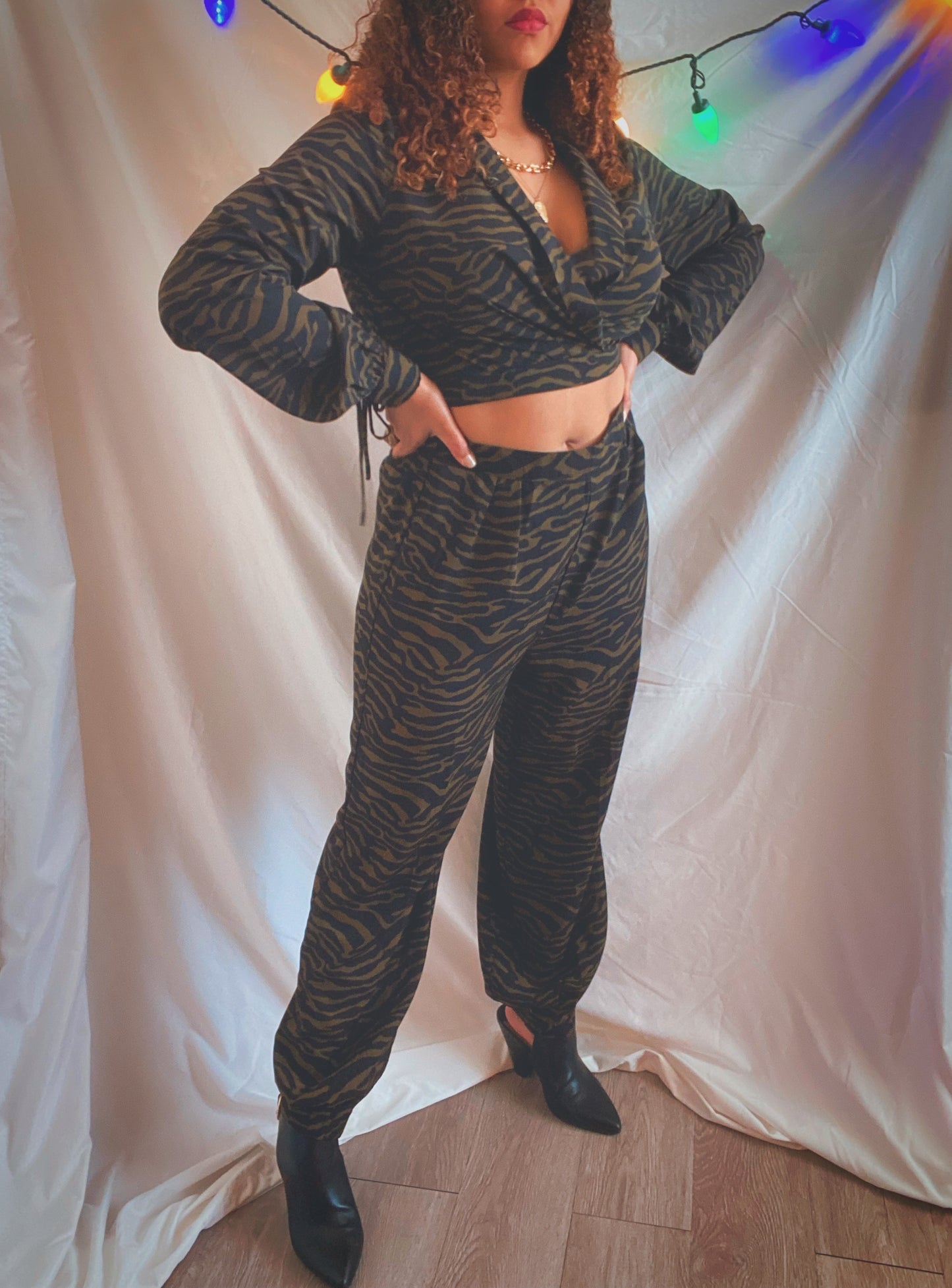 Zebra Print Pant Set