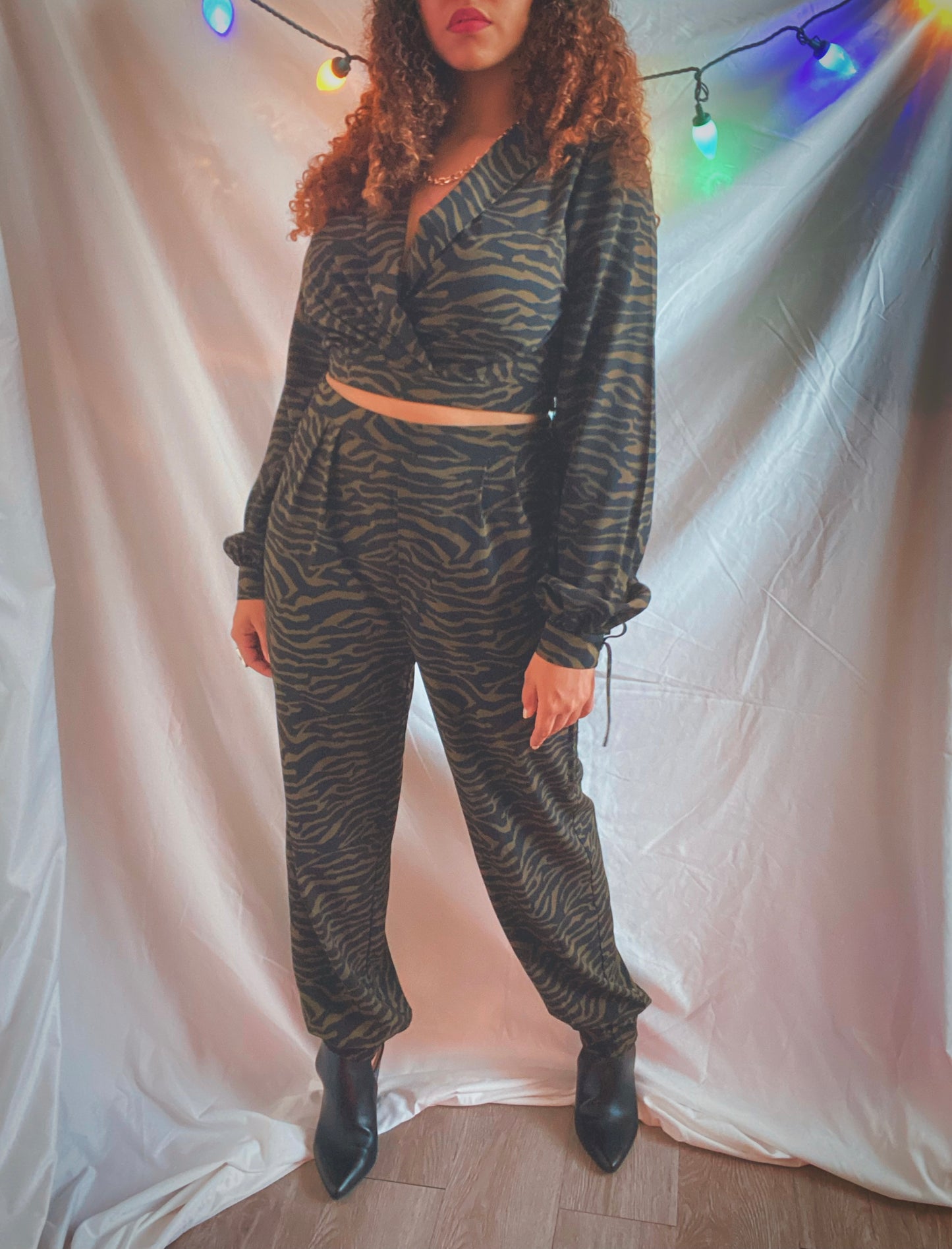Zebra Print Pant Set