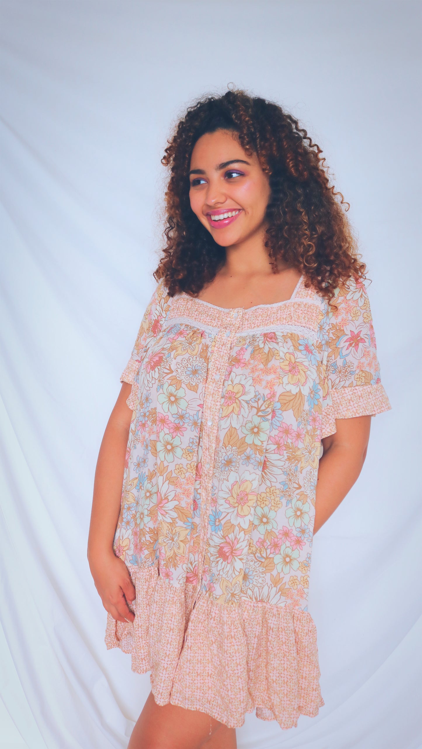 Taupe floral Dress