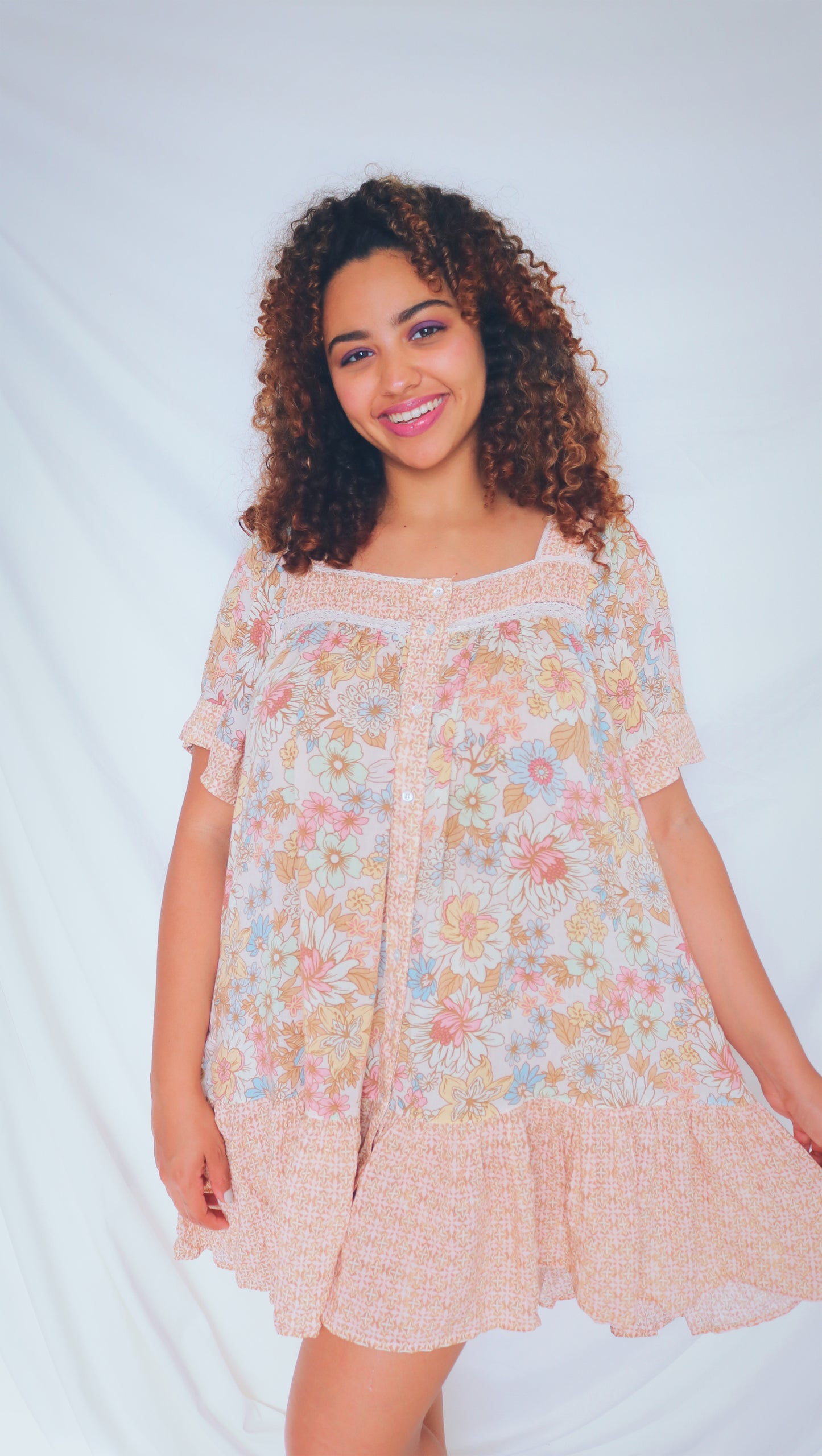 Taupe floral Dress