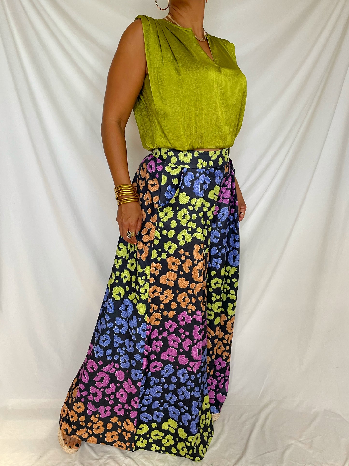 Multi Color Animal Print Palazzo