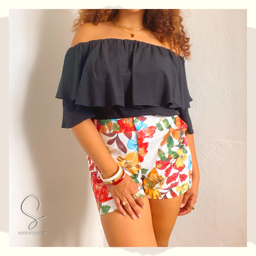 Soft Breeze Frilling Off Shoulder Fashion Top