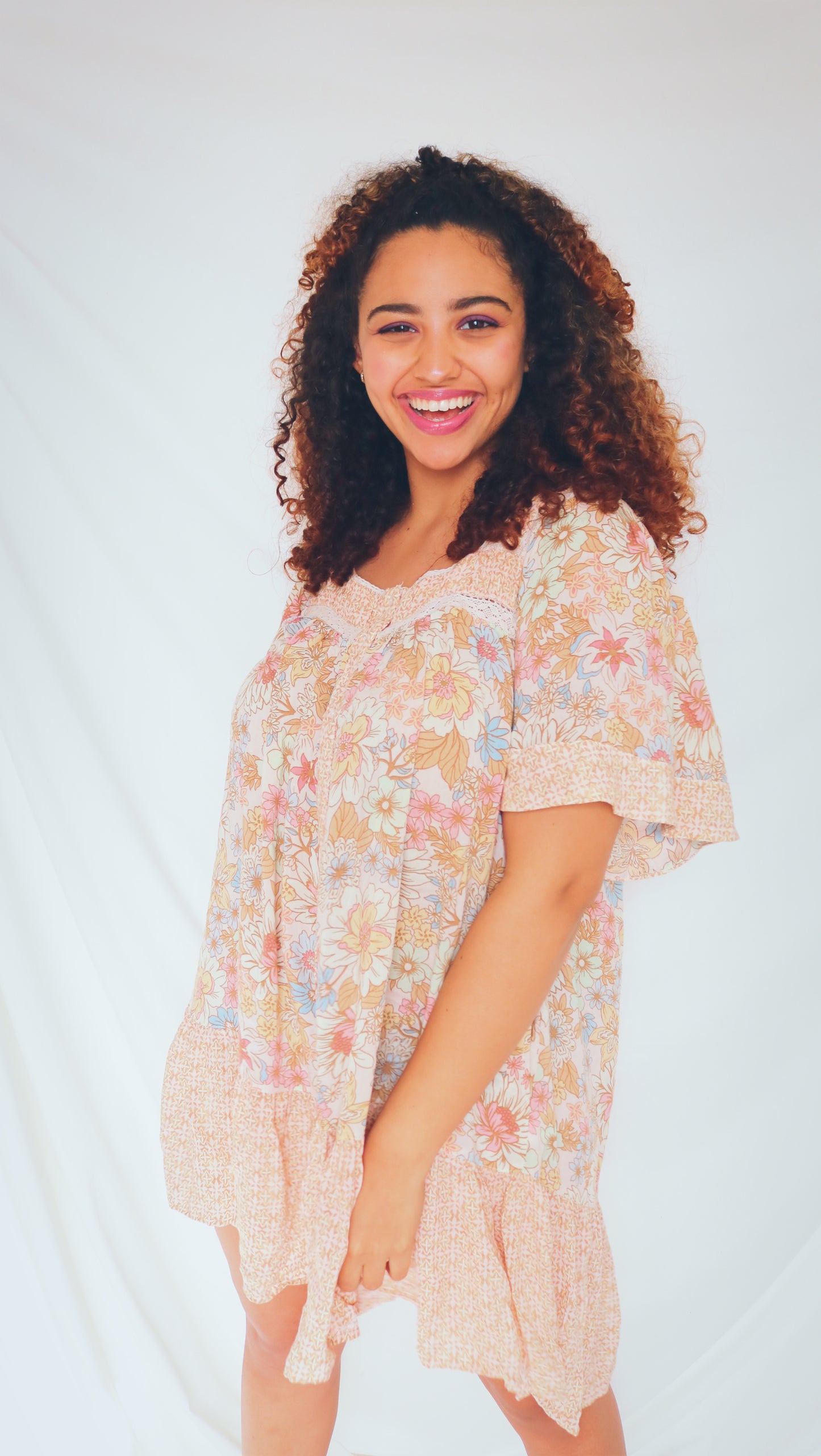 Taupe floral Dress