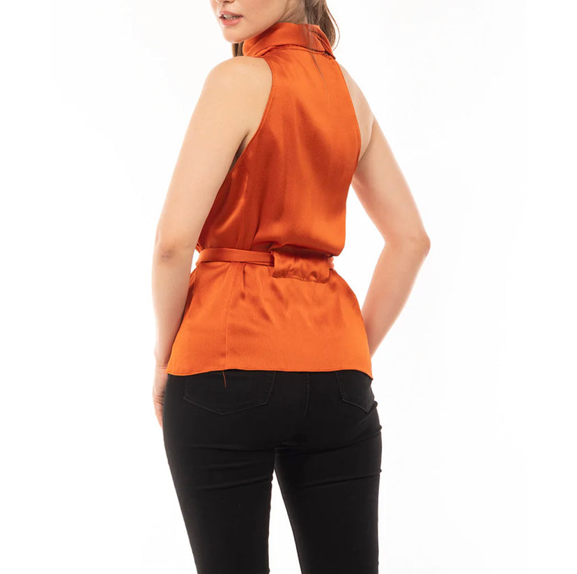 One Shoulder Satin Blouse