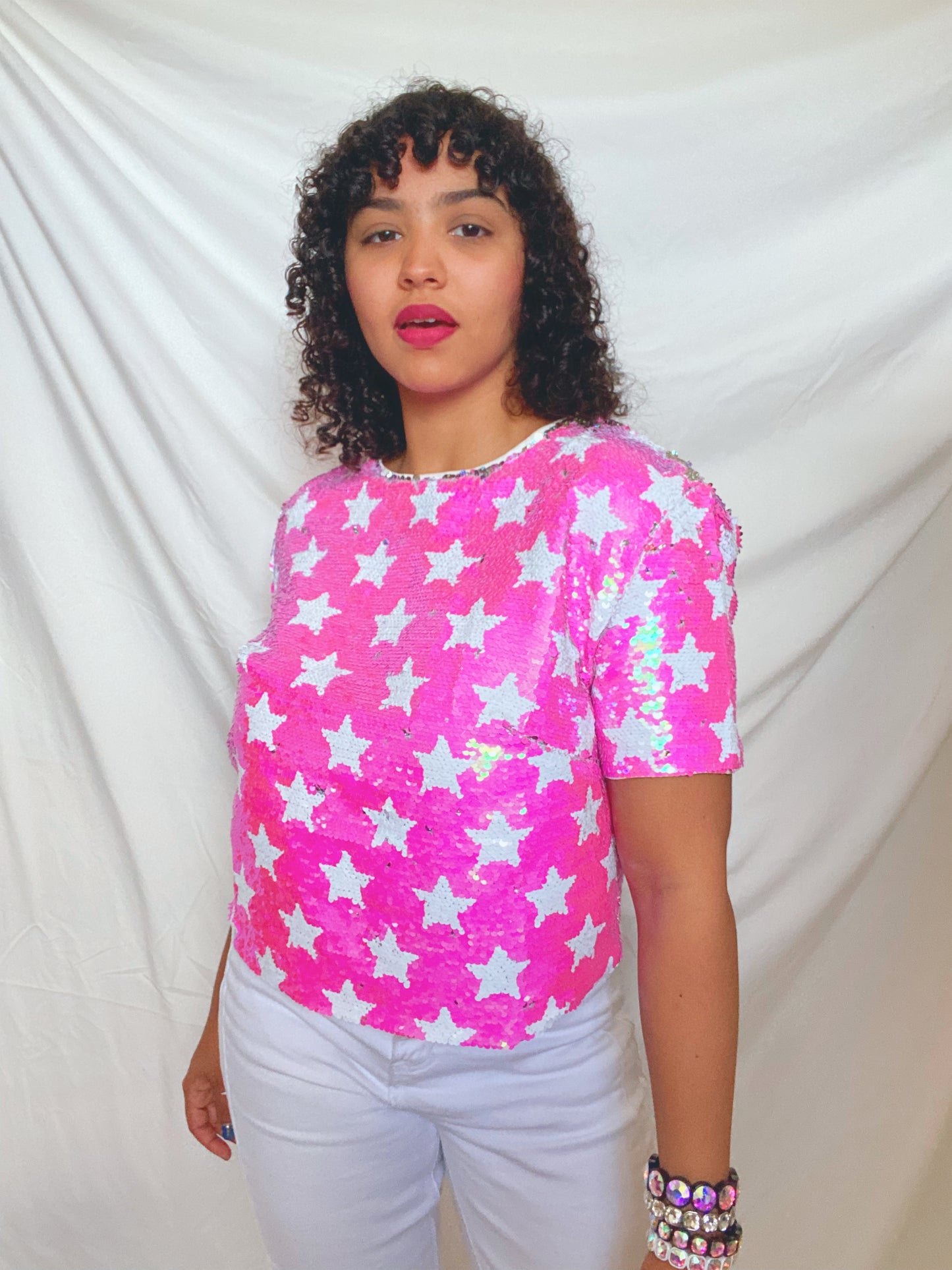 Sequin Crop T-Shirt