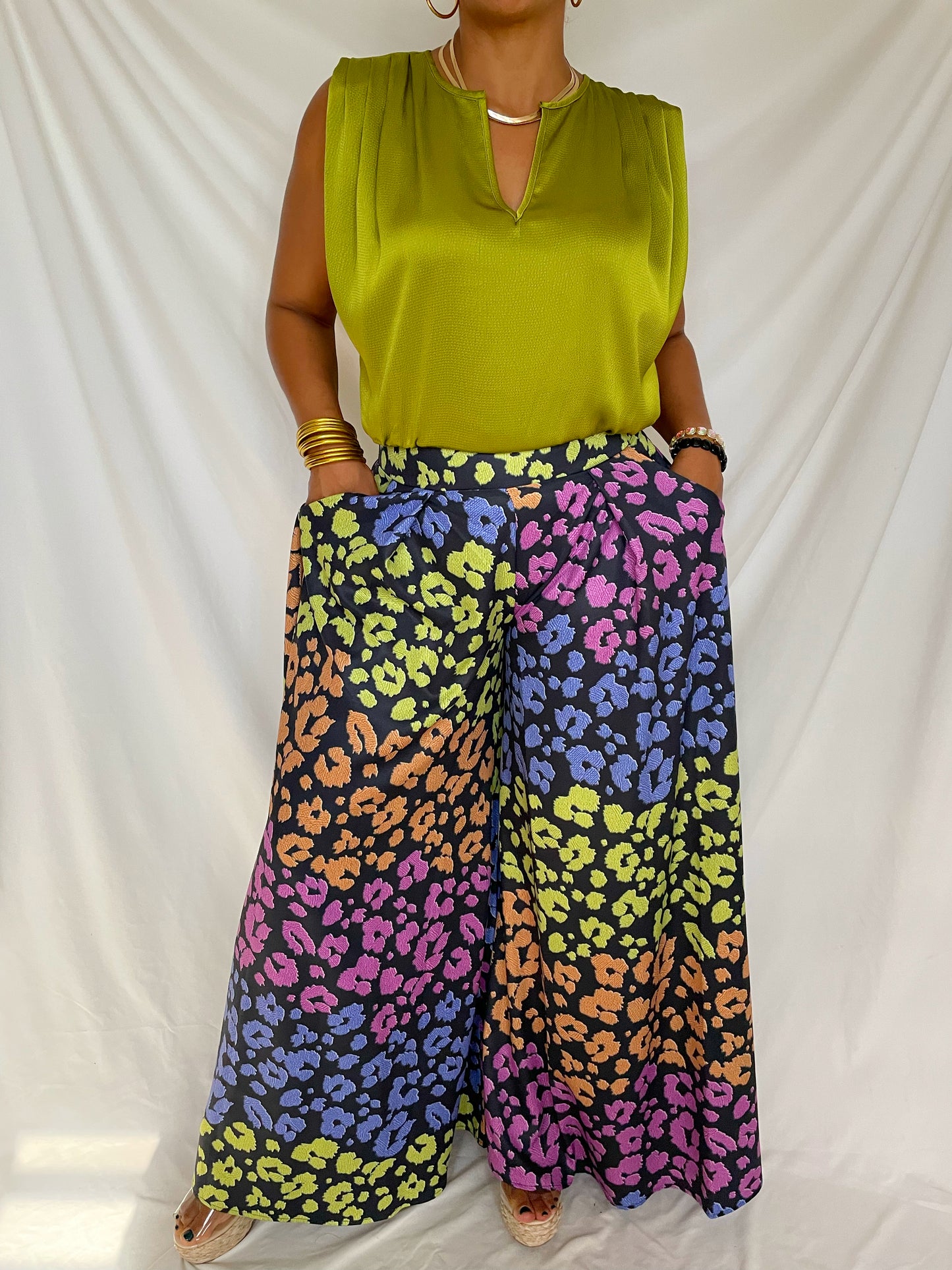 Multi Color Animal Print Palazzo