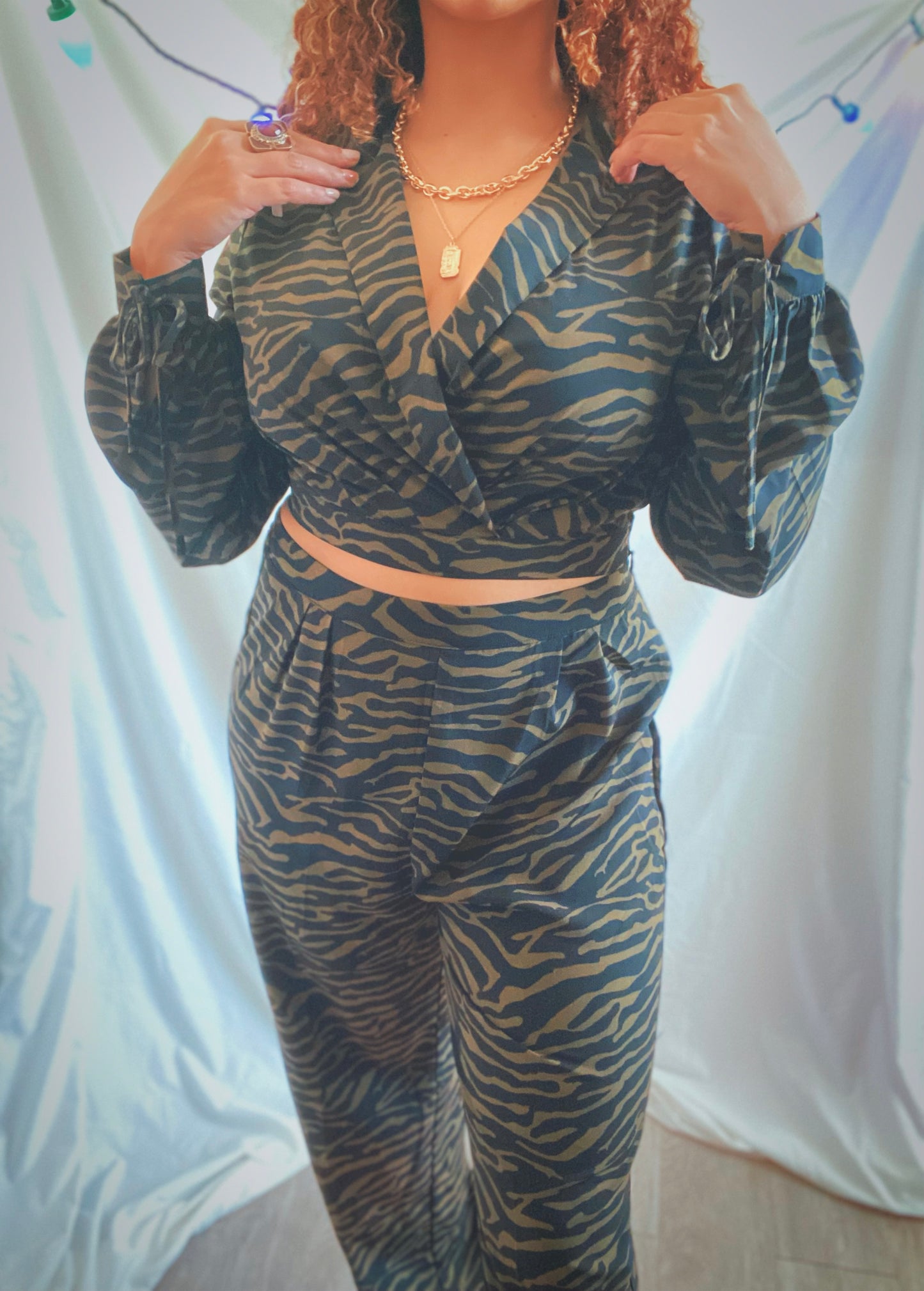 Zebra Print Pant Set