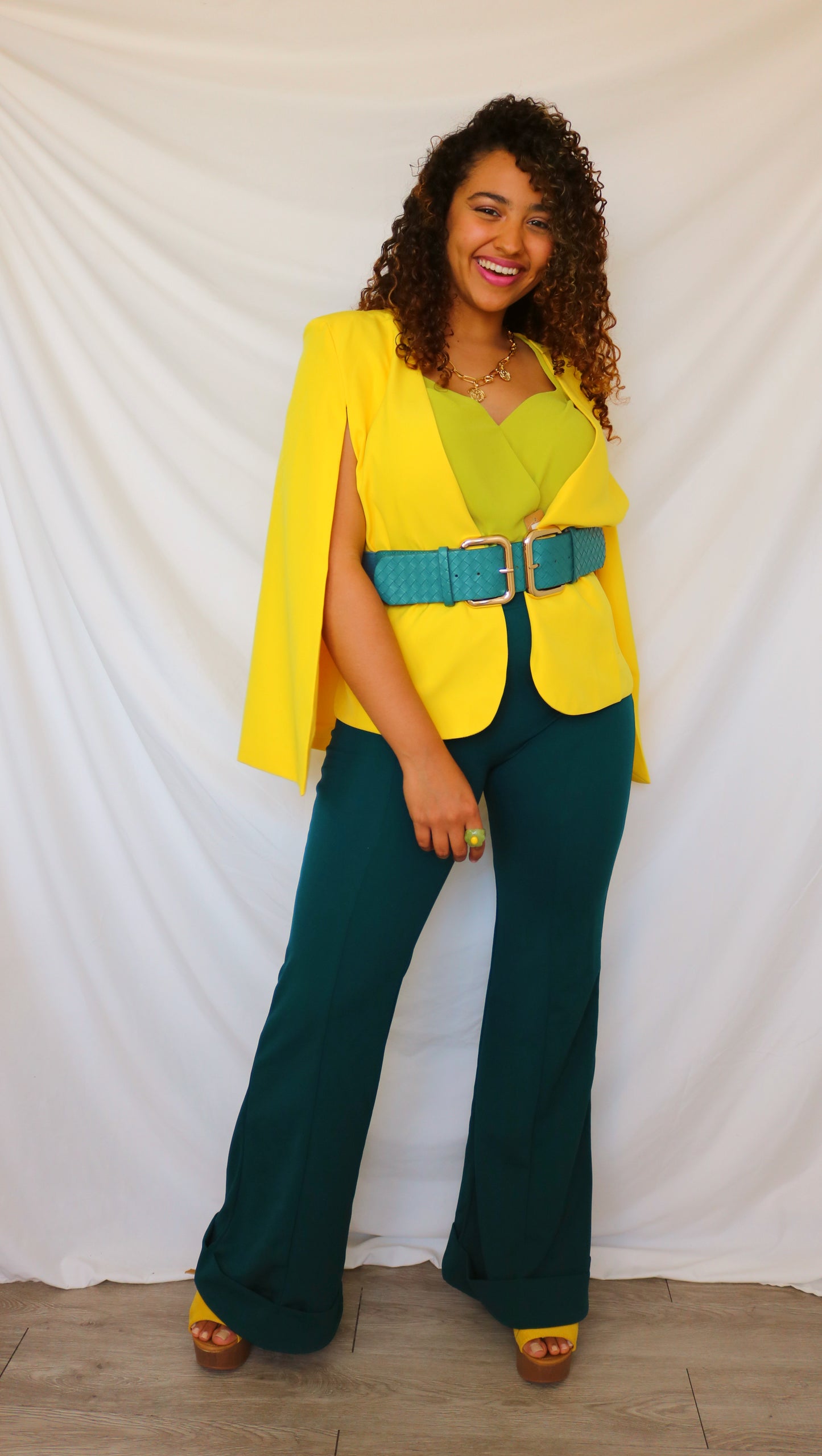 Yellow Cape blazer