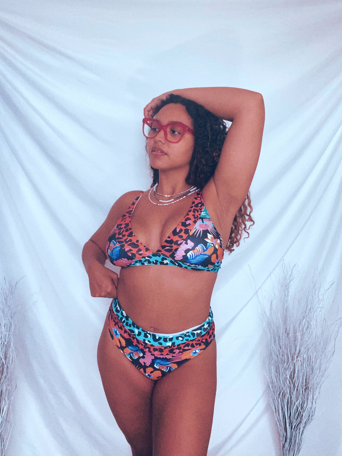 Multicolor Animalprint Bikini
