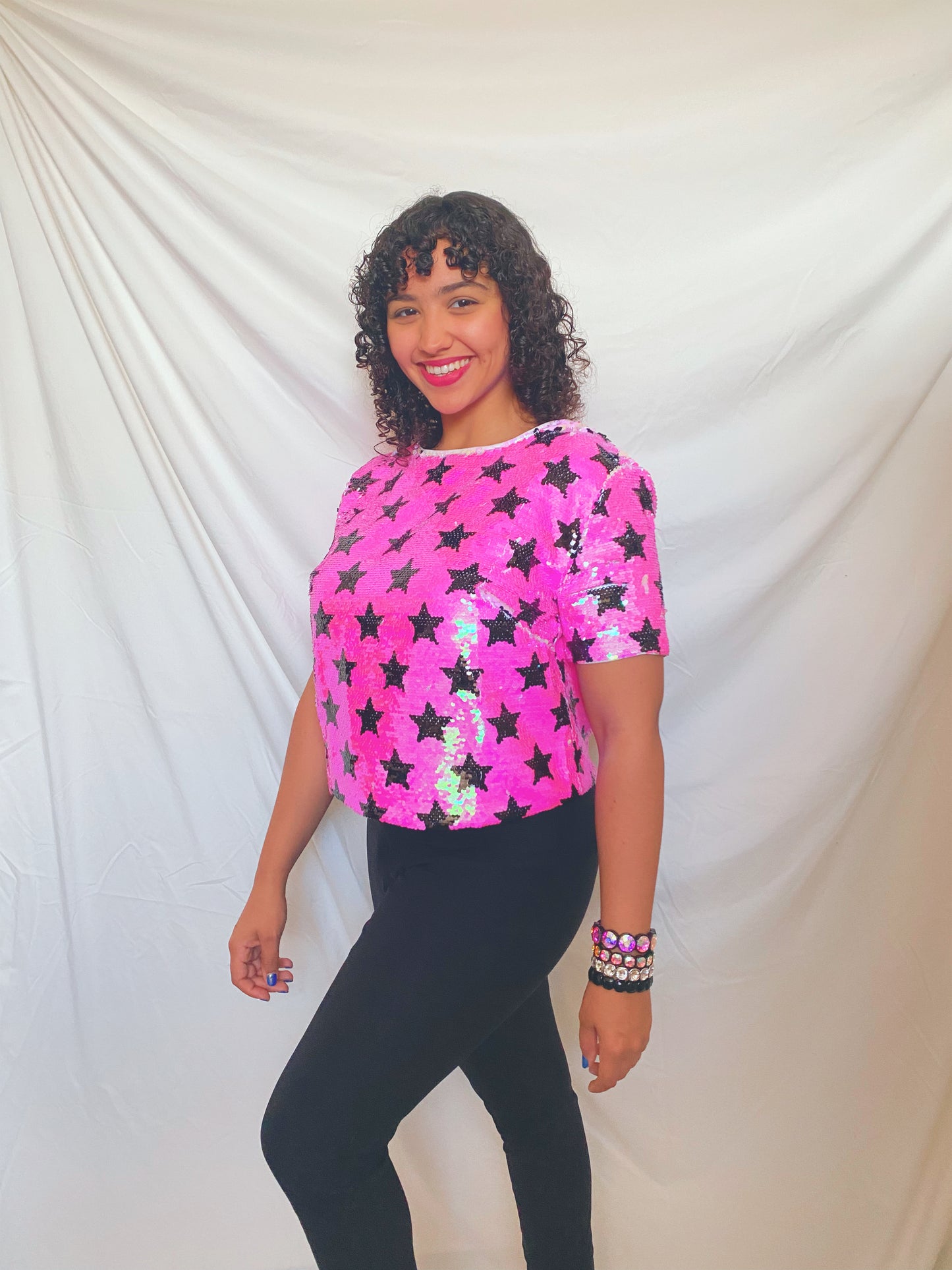 Sequin Crop T-Shirt