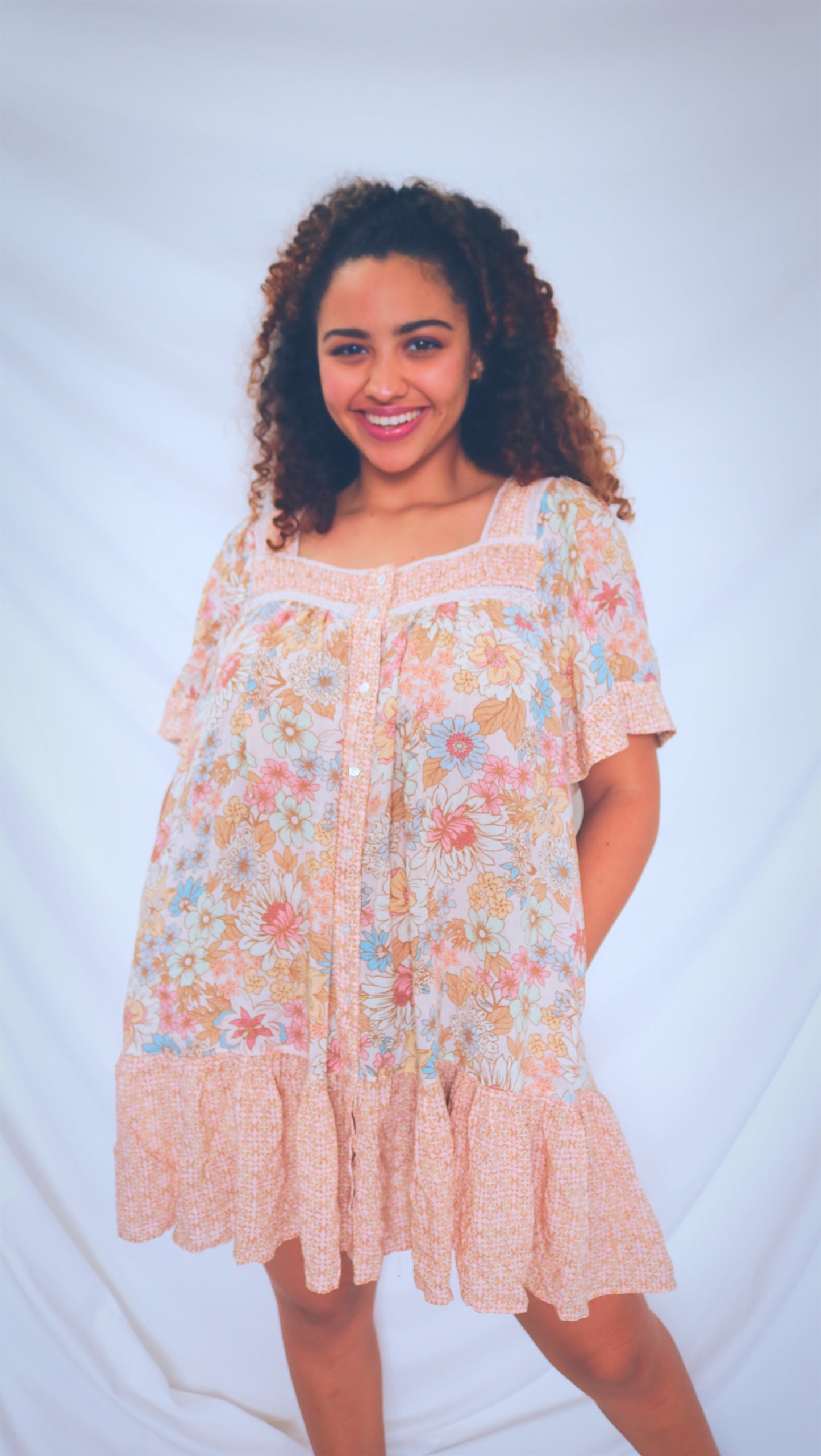 Taupe floral Dress
