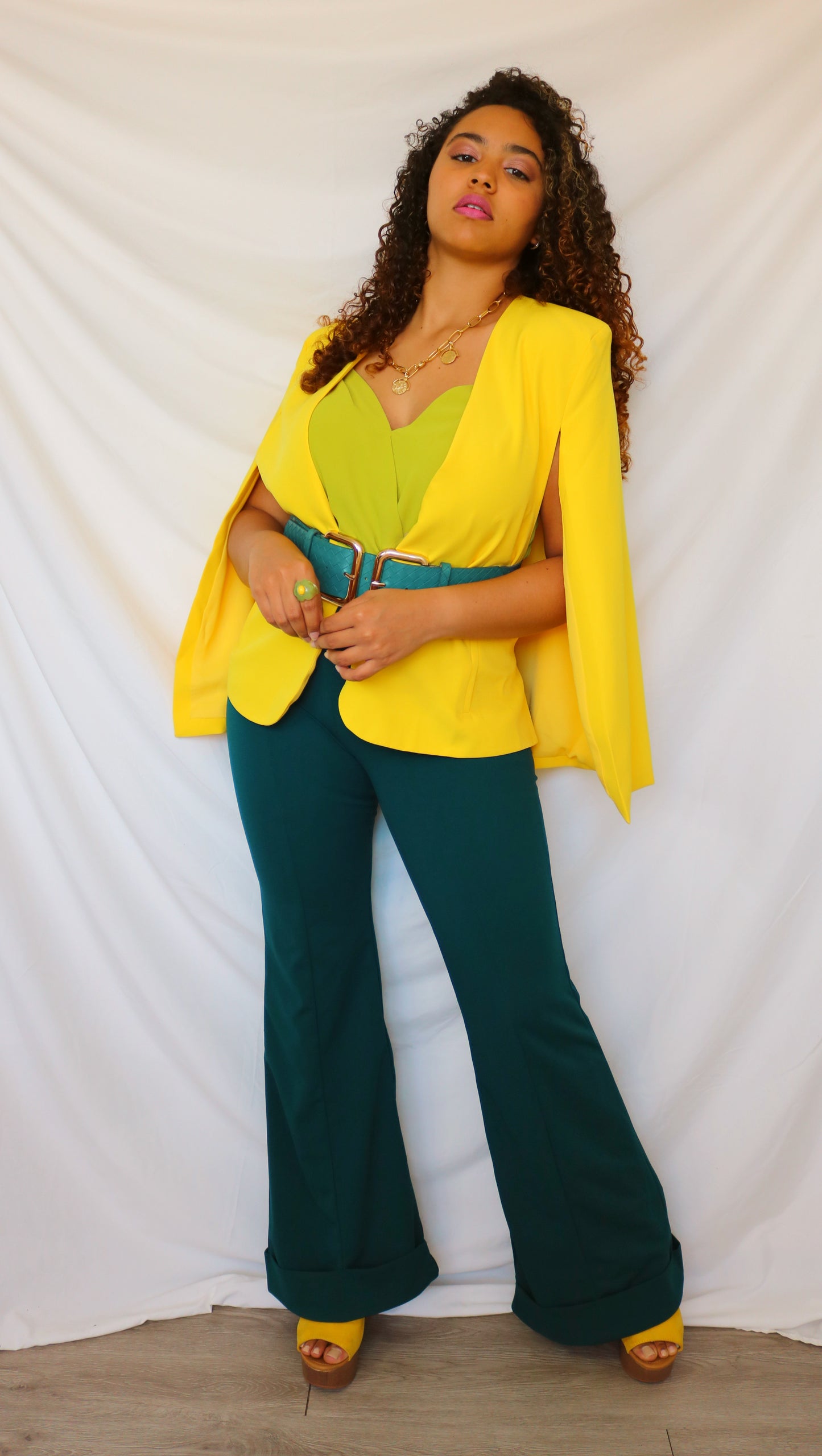 Yellow Cape blazer