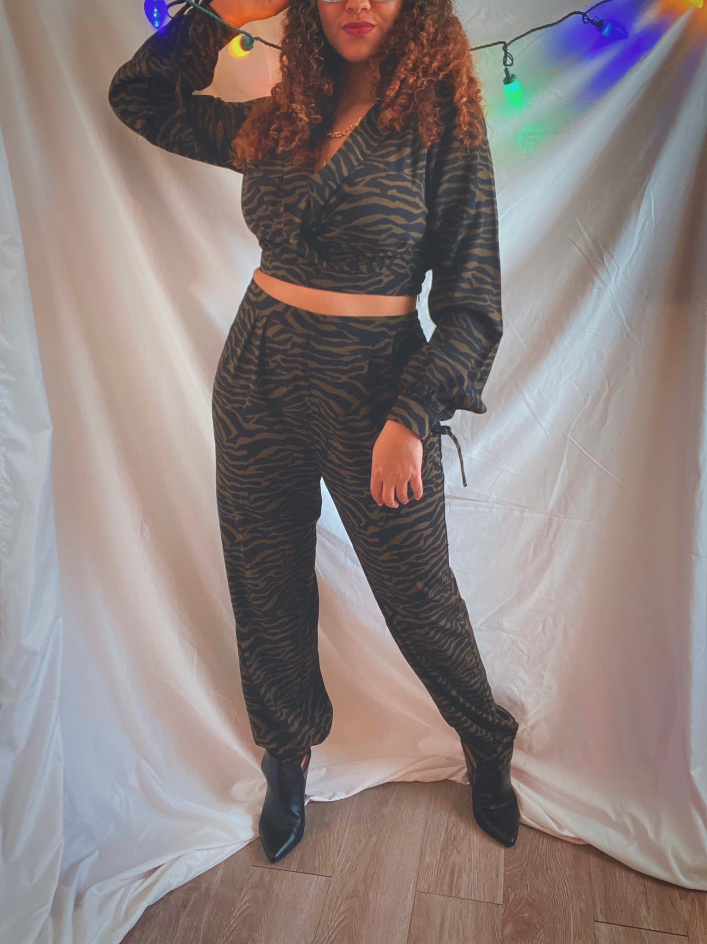 Zebra Print Pant Set