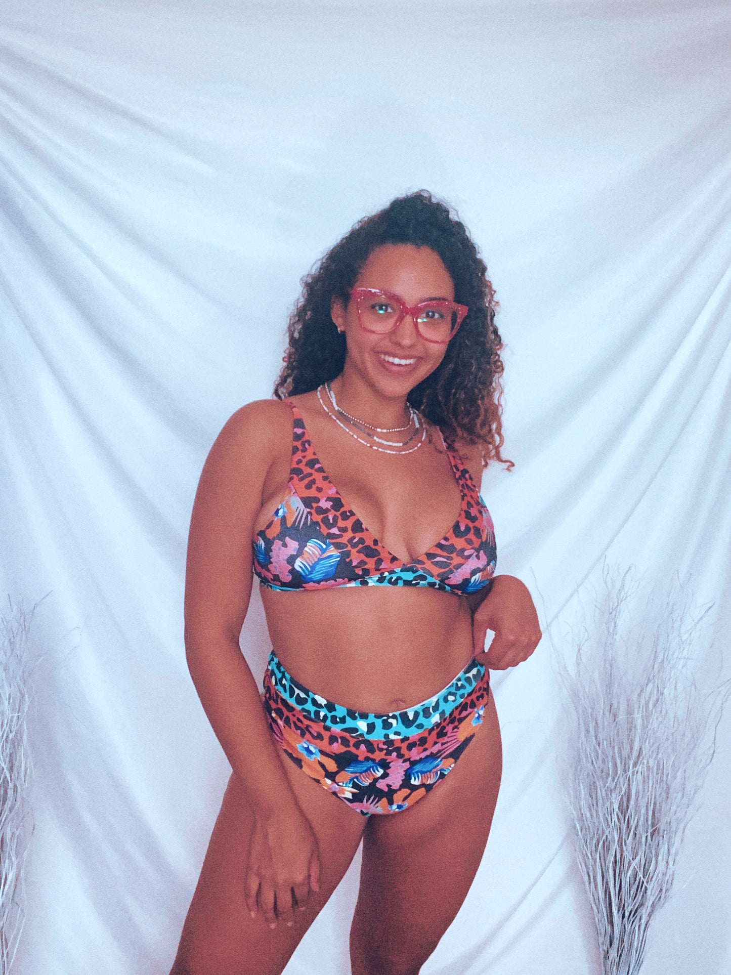 Multicolor Animalprint Bikini