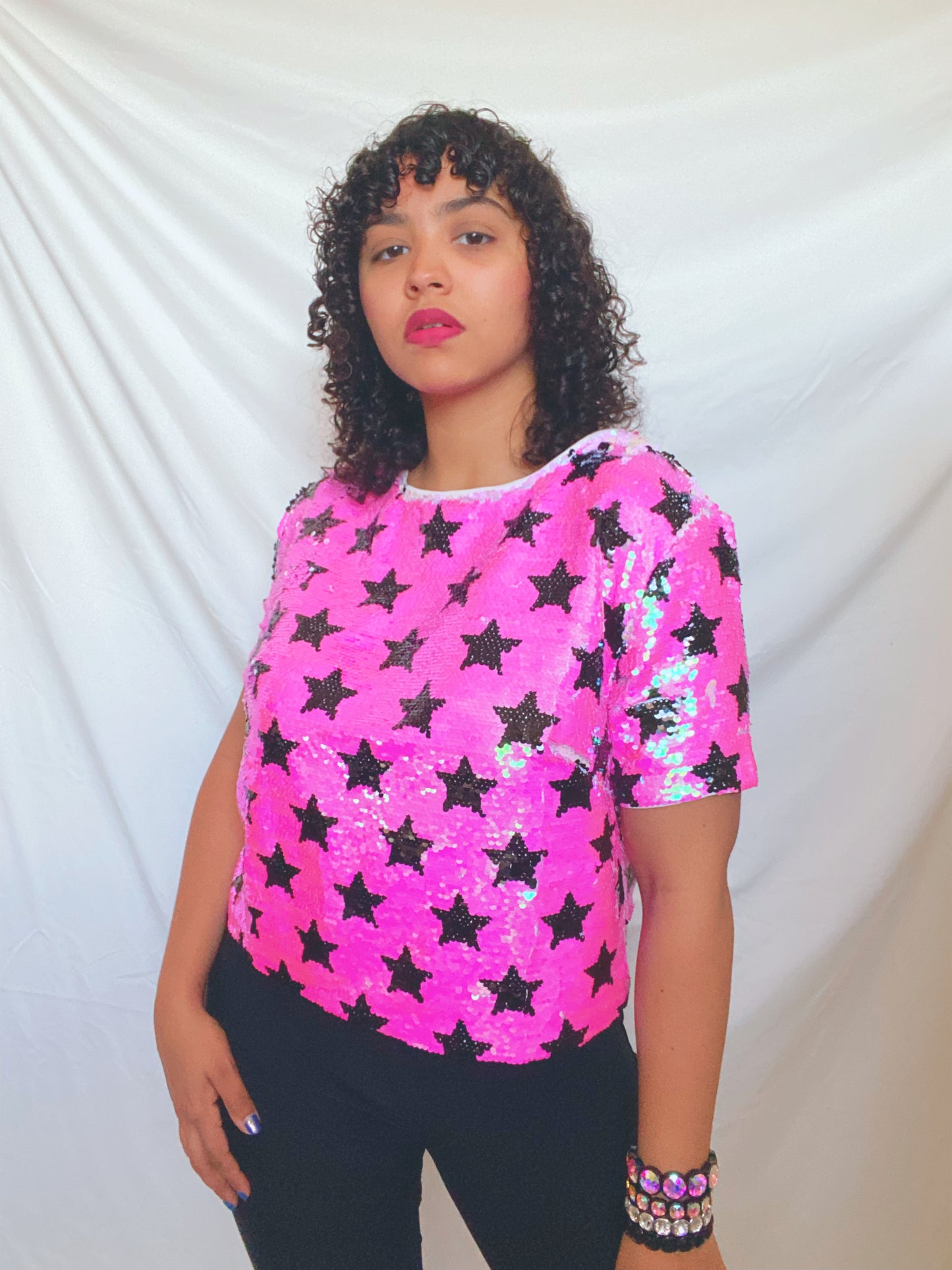 Sequin Crop T-Shirt