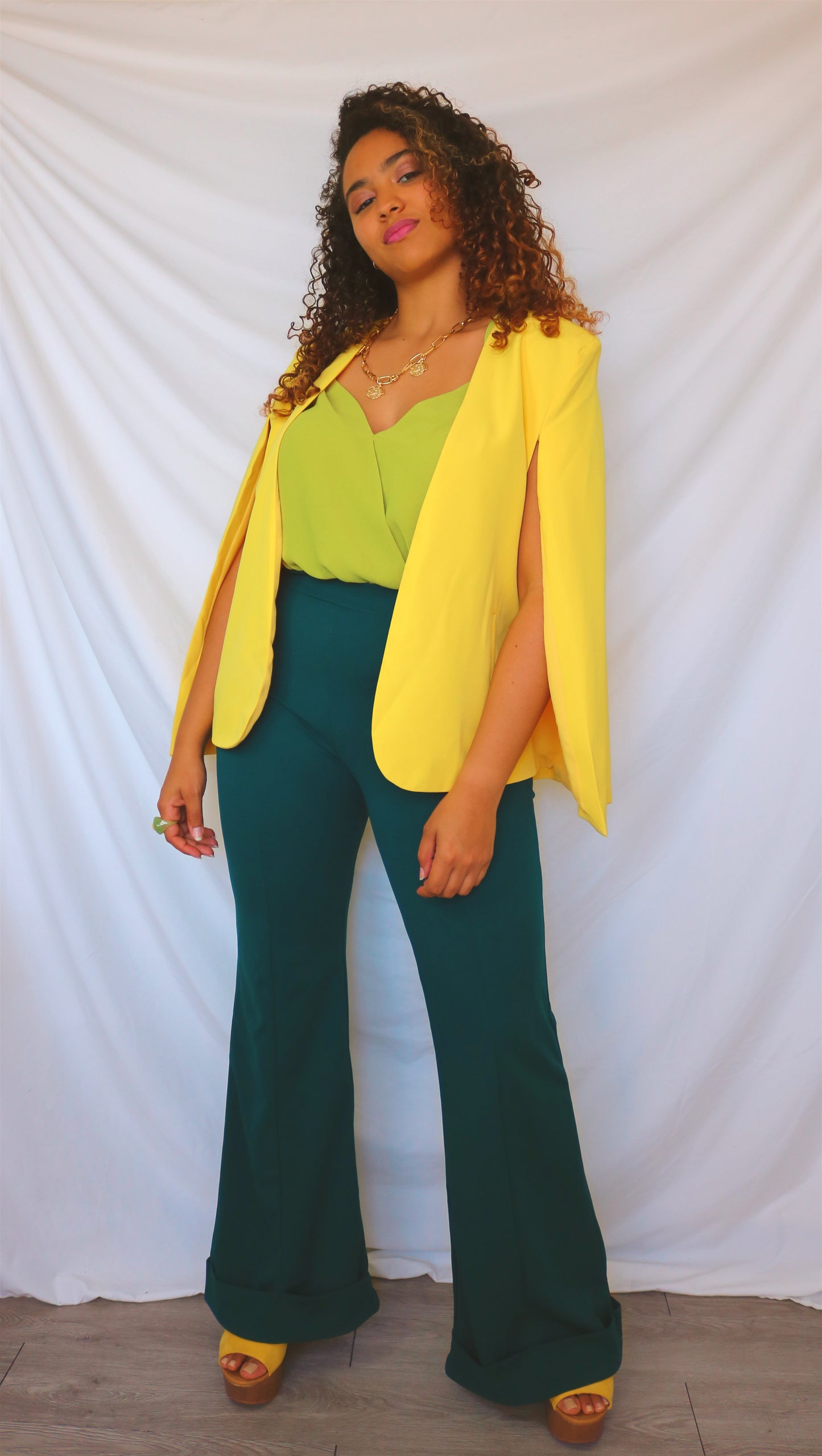 Yellow Cape blazer