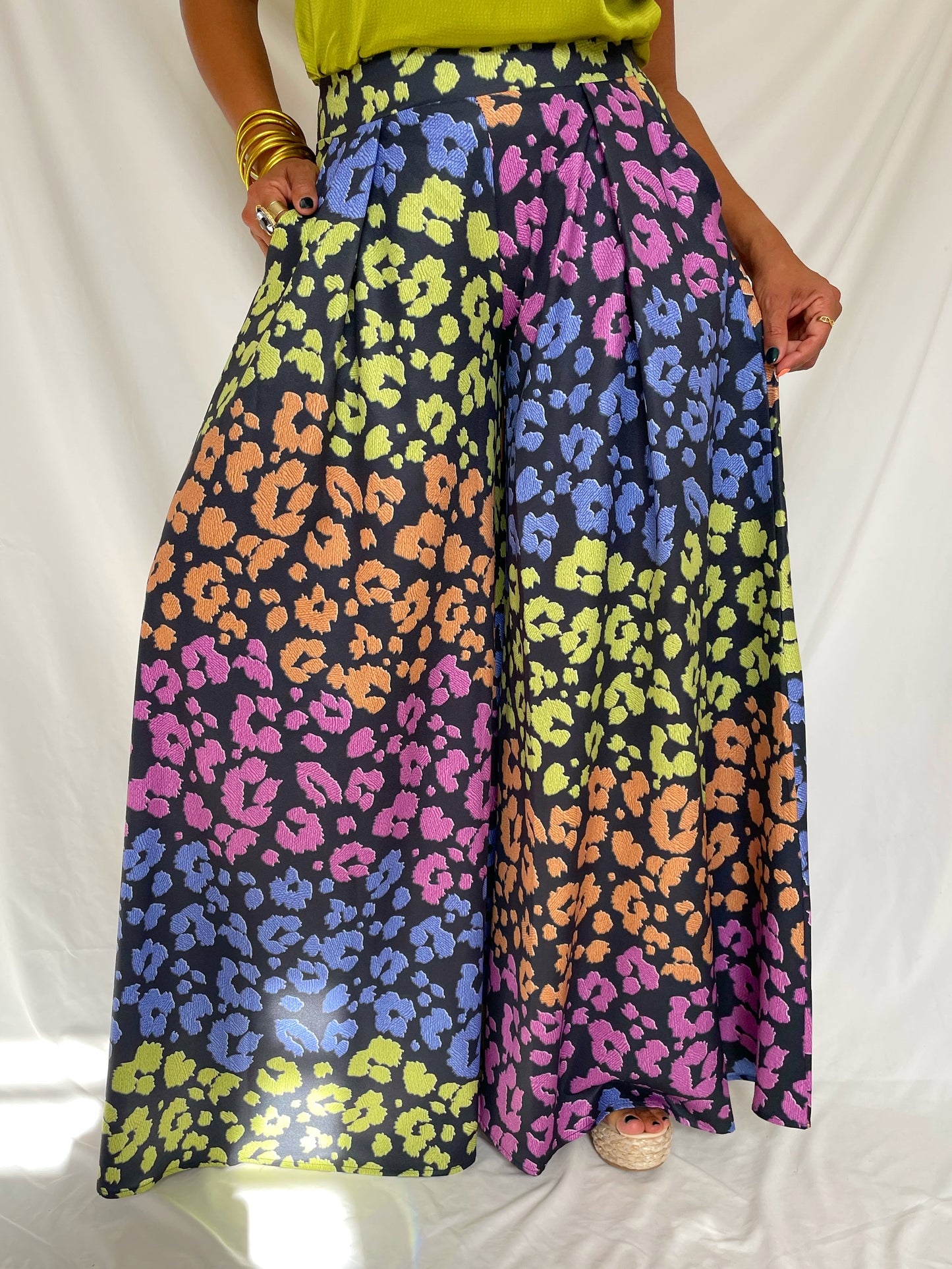 Multi Color Animal Print Palazzo