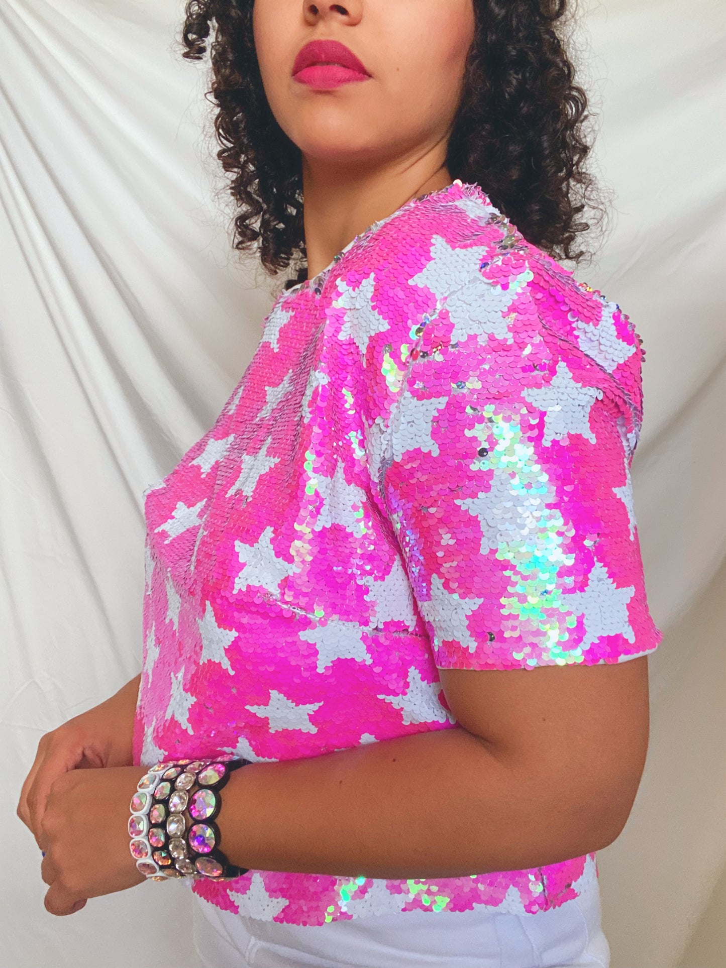 Sequin Crop T-Shirt