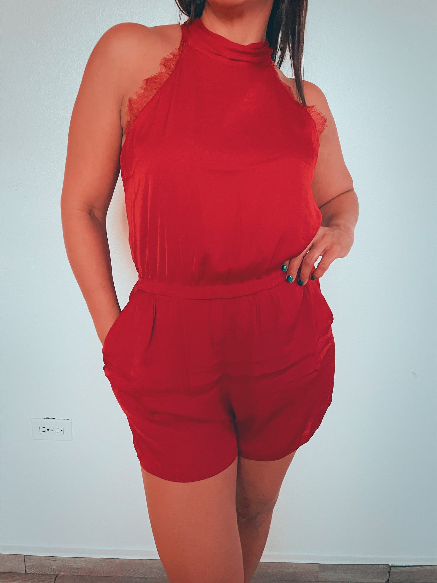 Ruby Lace Romper